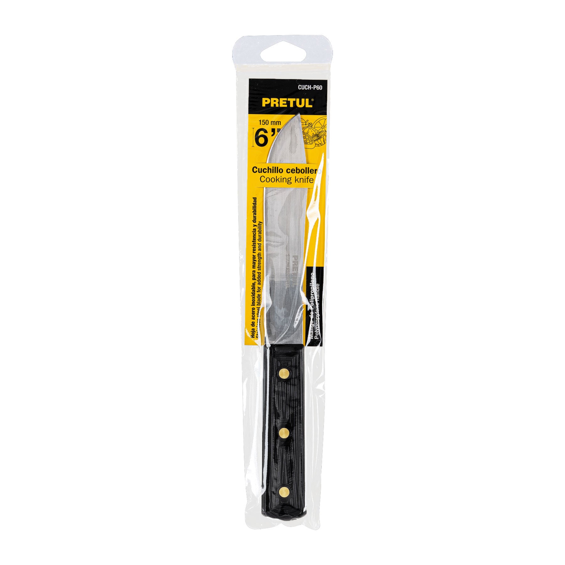 Cuchillo cebollero, mango plástico, 6"