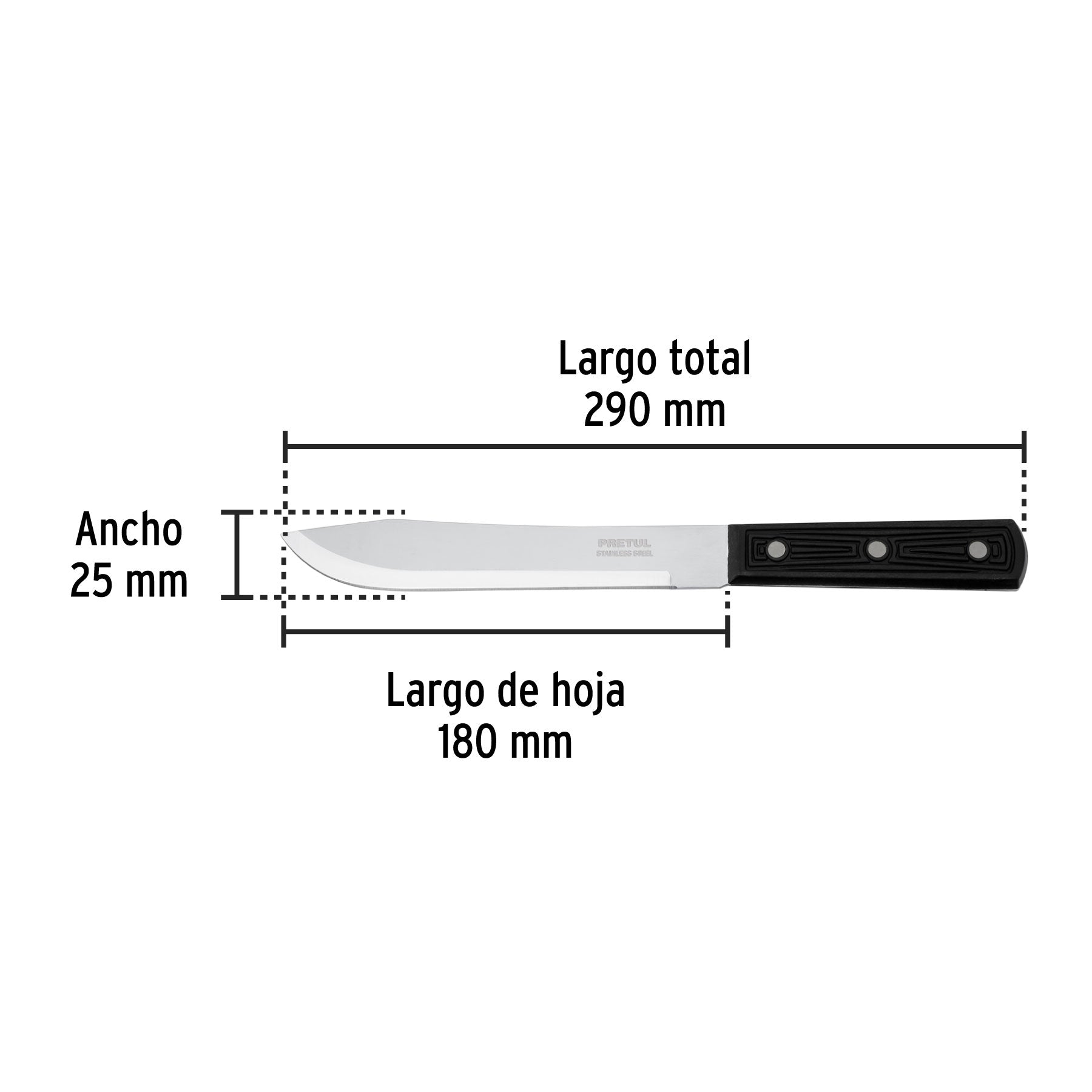 Cuchillo cebollero, mango plástico, 7"