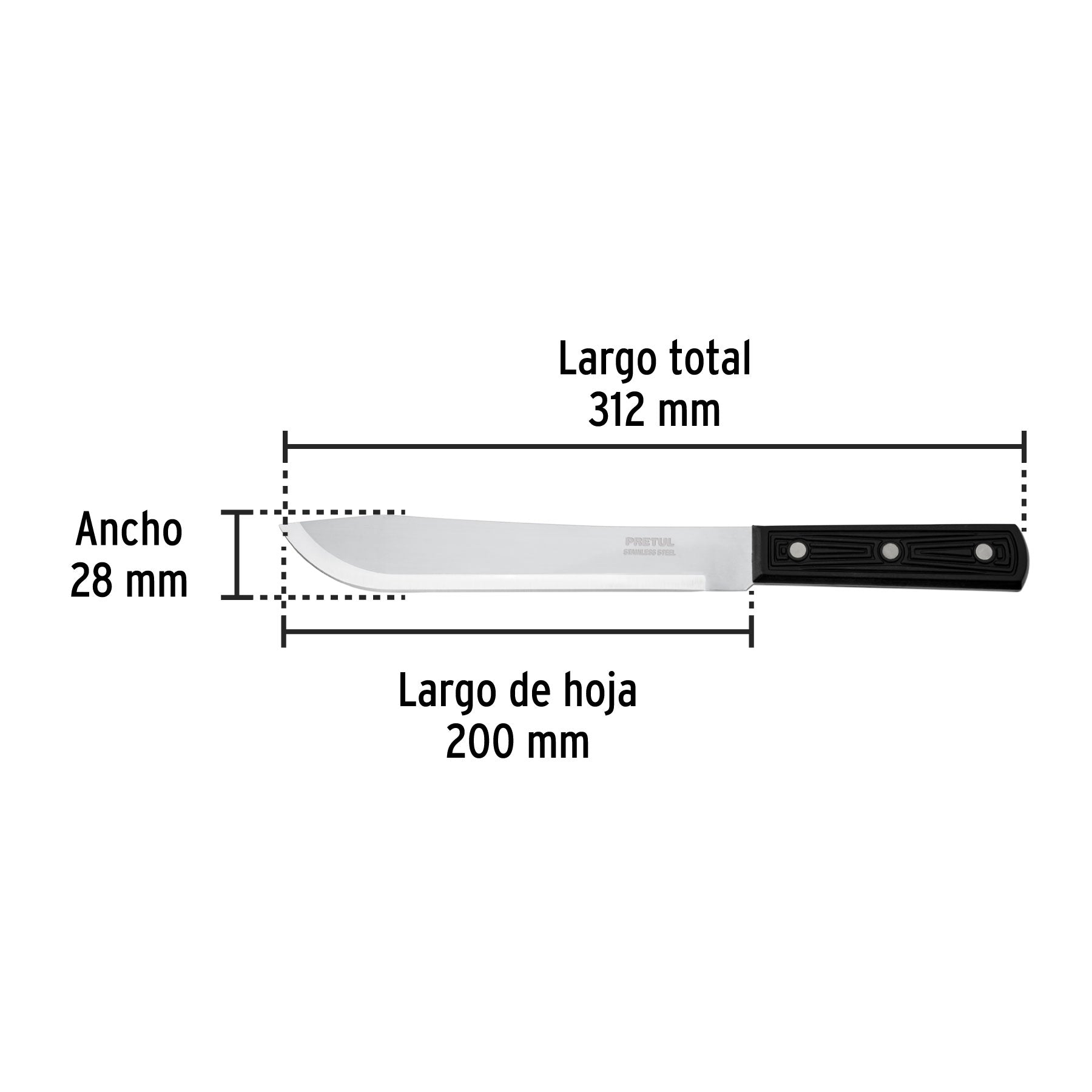 Cuchillo cebollero, mango plástico, 8"