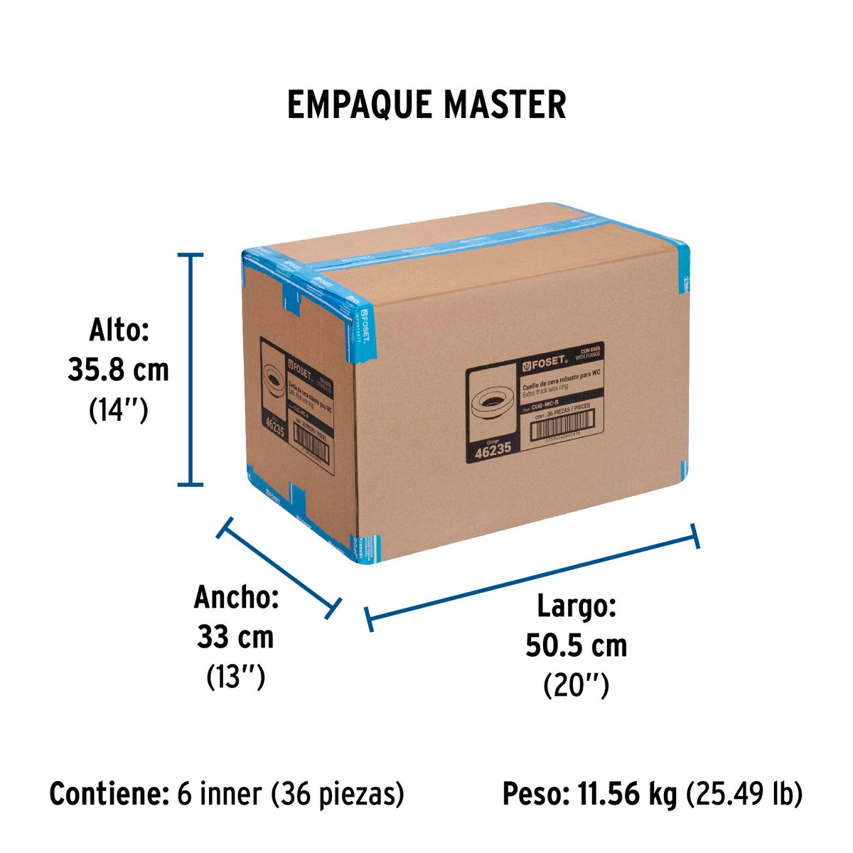 Cuello de cera con guía para WC, robusto, 250 g