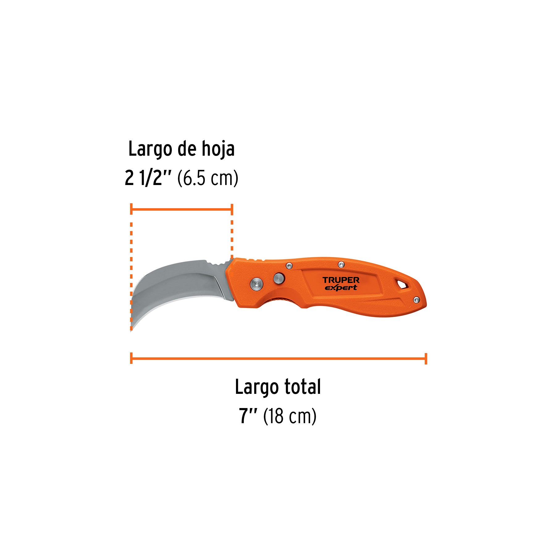 Cuchillo abatible para linóleo, 7", Truper Expert