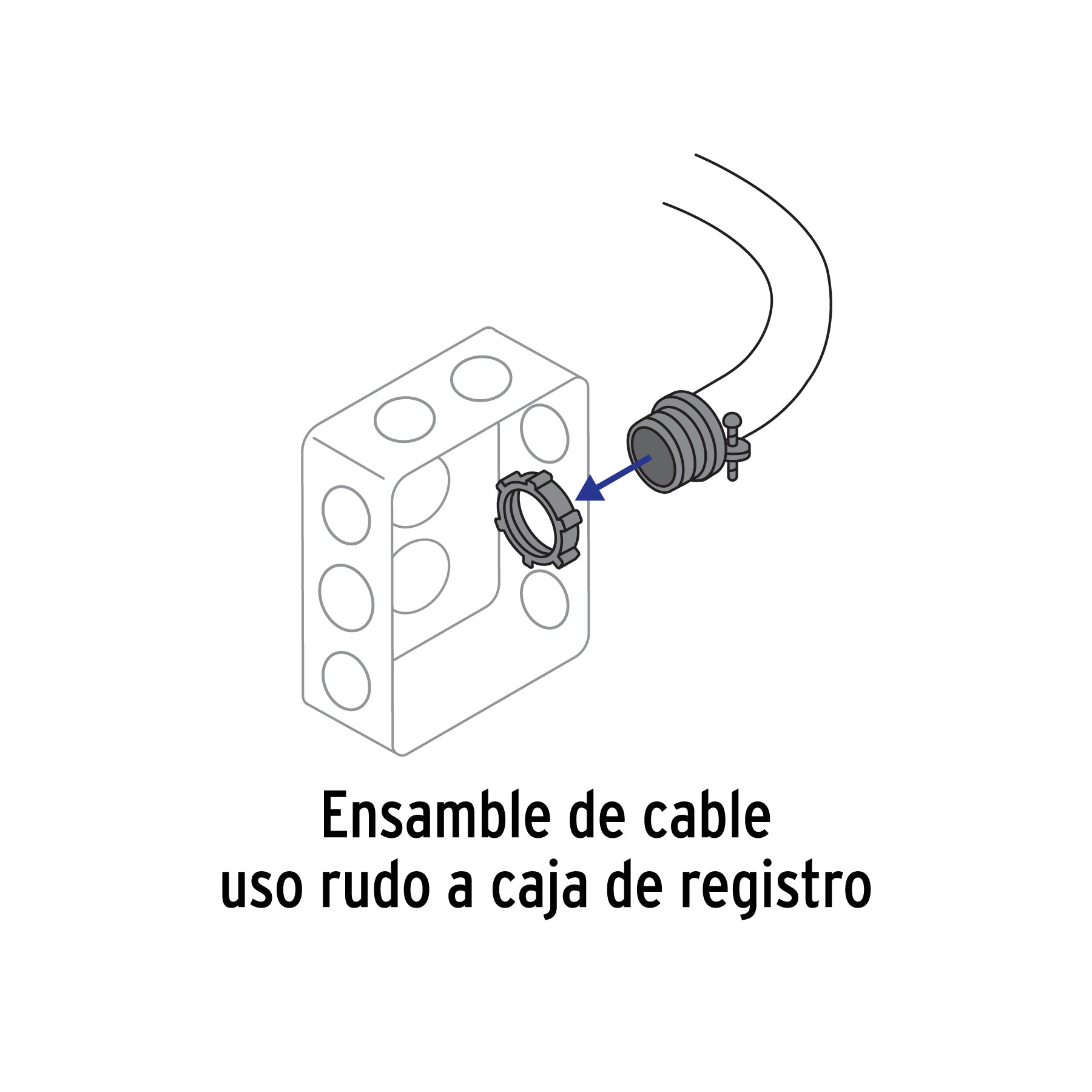 Conector recto 1' para cable de uso rudo, VOLTECK