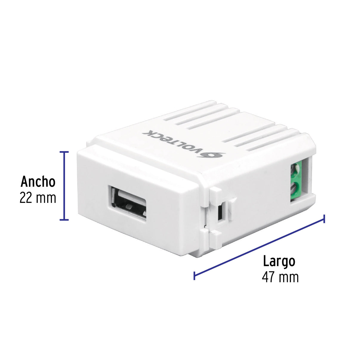 Módulo puerto USB, línea Italiana, color blanco