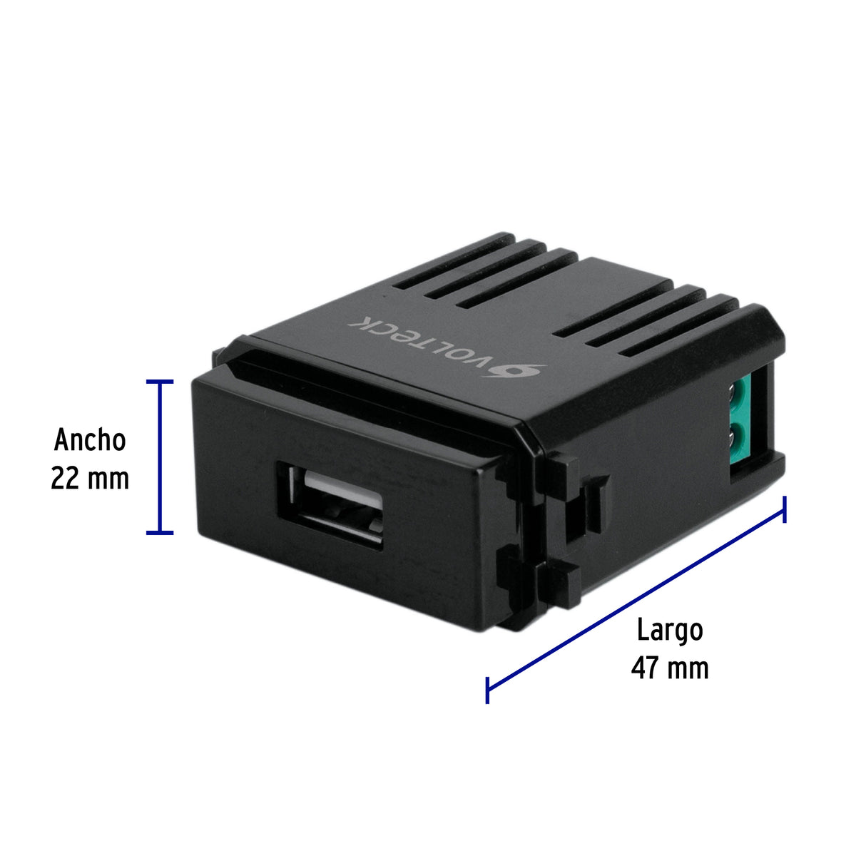 Módulo USB, línea Italiana, color negro