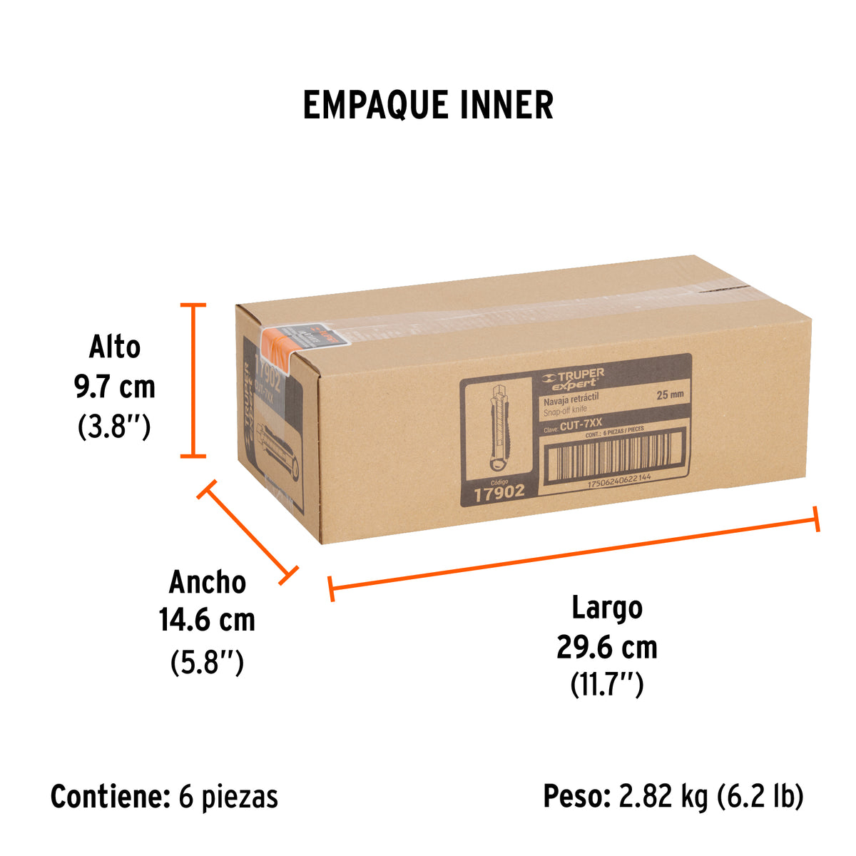 Cutter cuchilla de 25 mm, reforzado