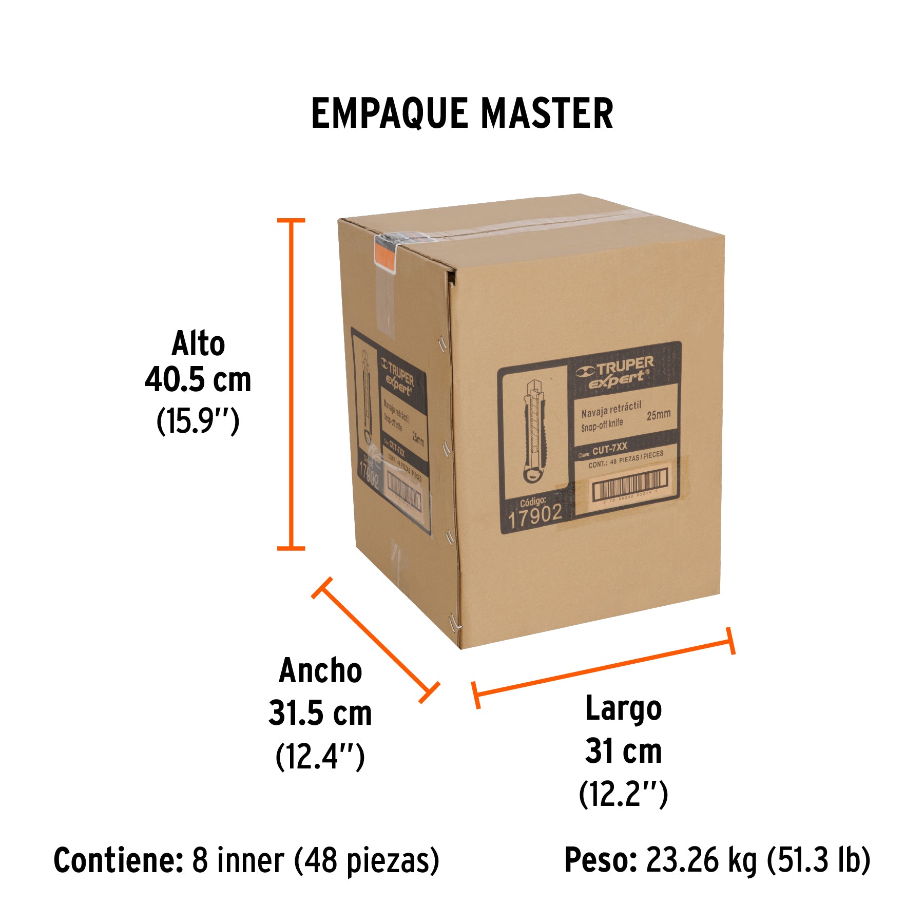 Cutter cuchilla de 25 mm, reforzado