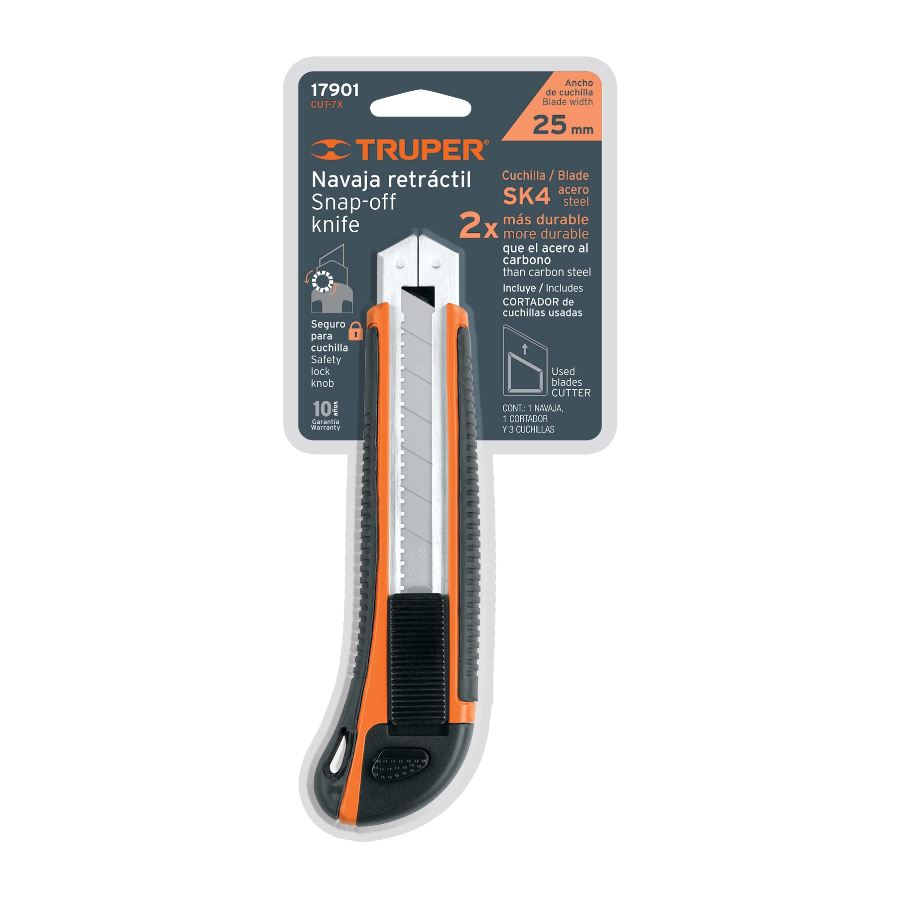 Cutter con grip, cuchilla de 25 mm
