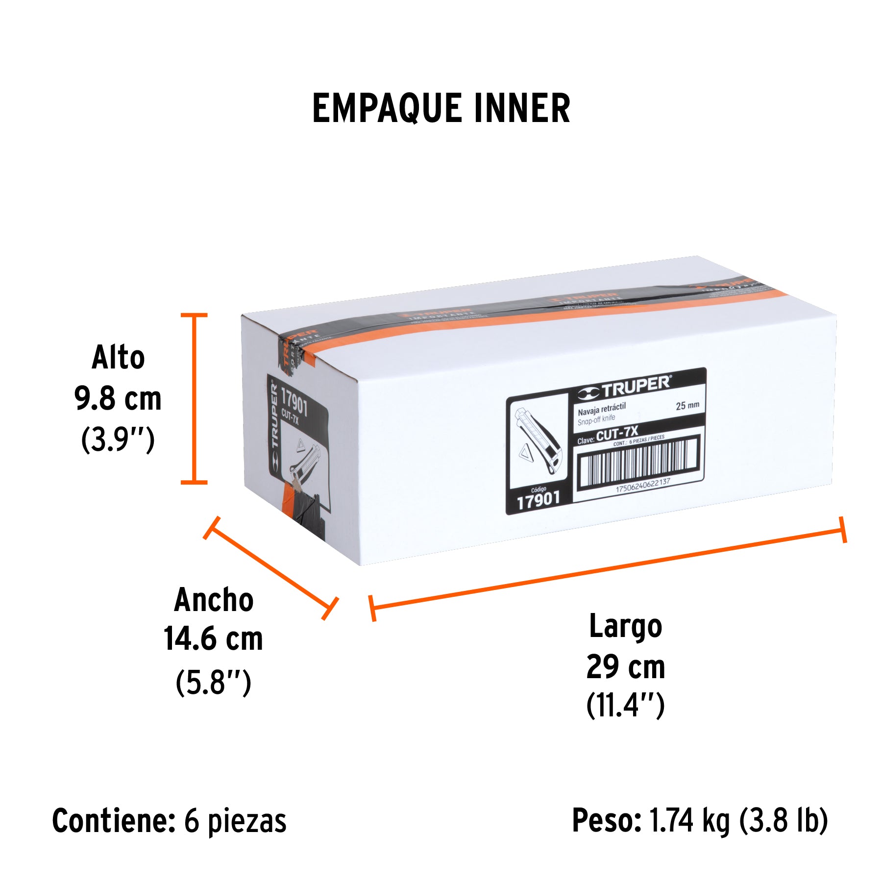 Cutter con grip, cuchilla de 25 mm