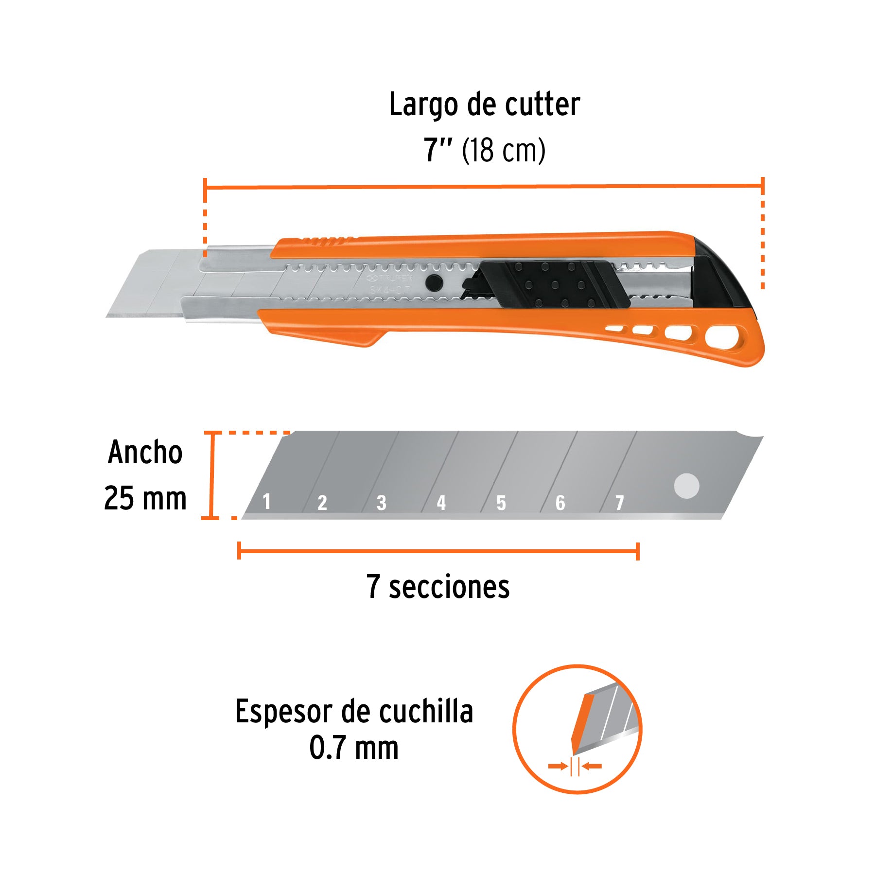 Cutter, cuchilla de 25 mm