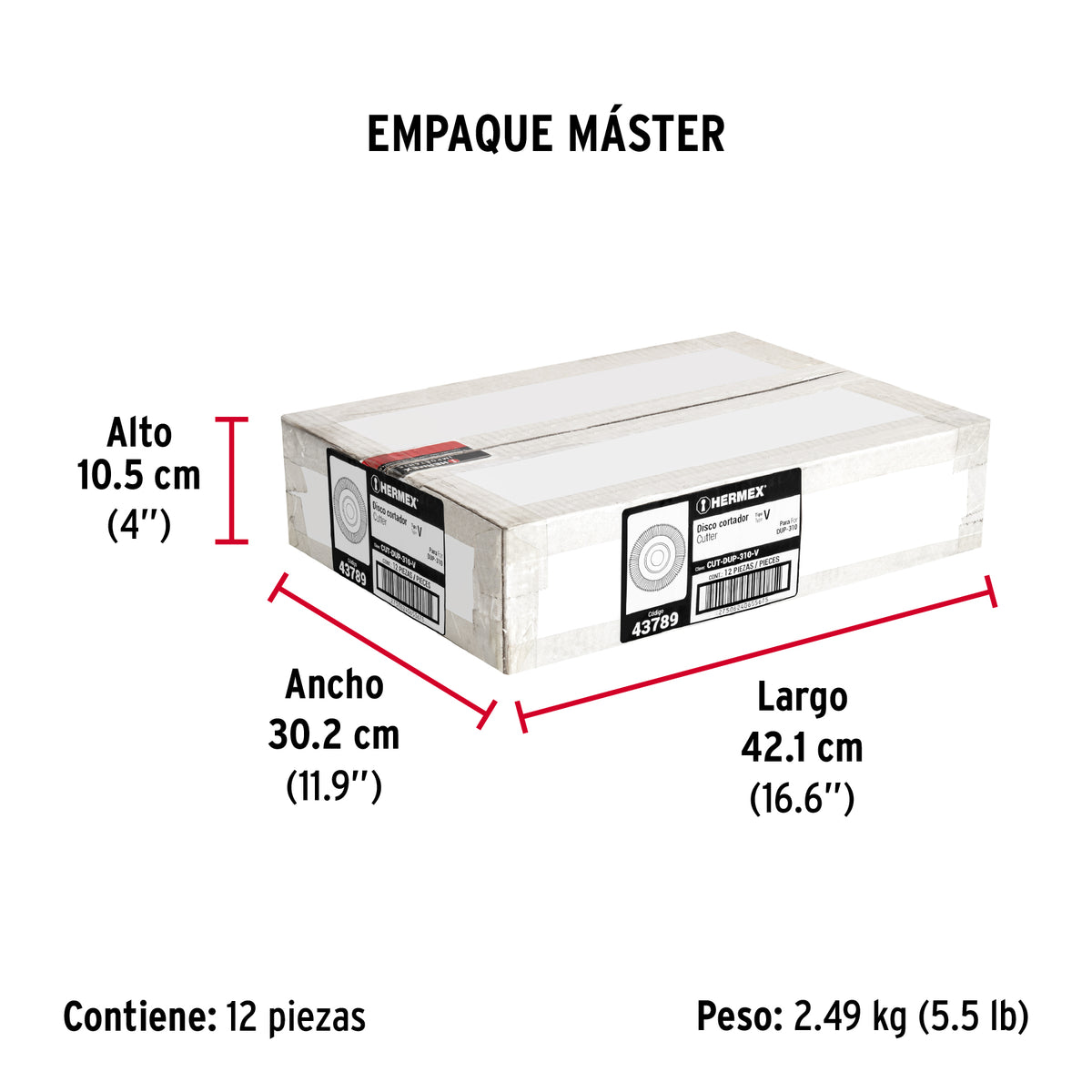 Disco cortador para DUP-310, V, HERMEX