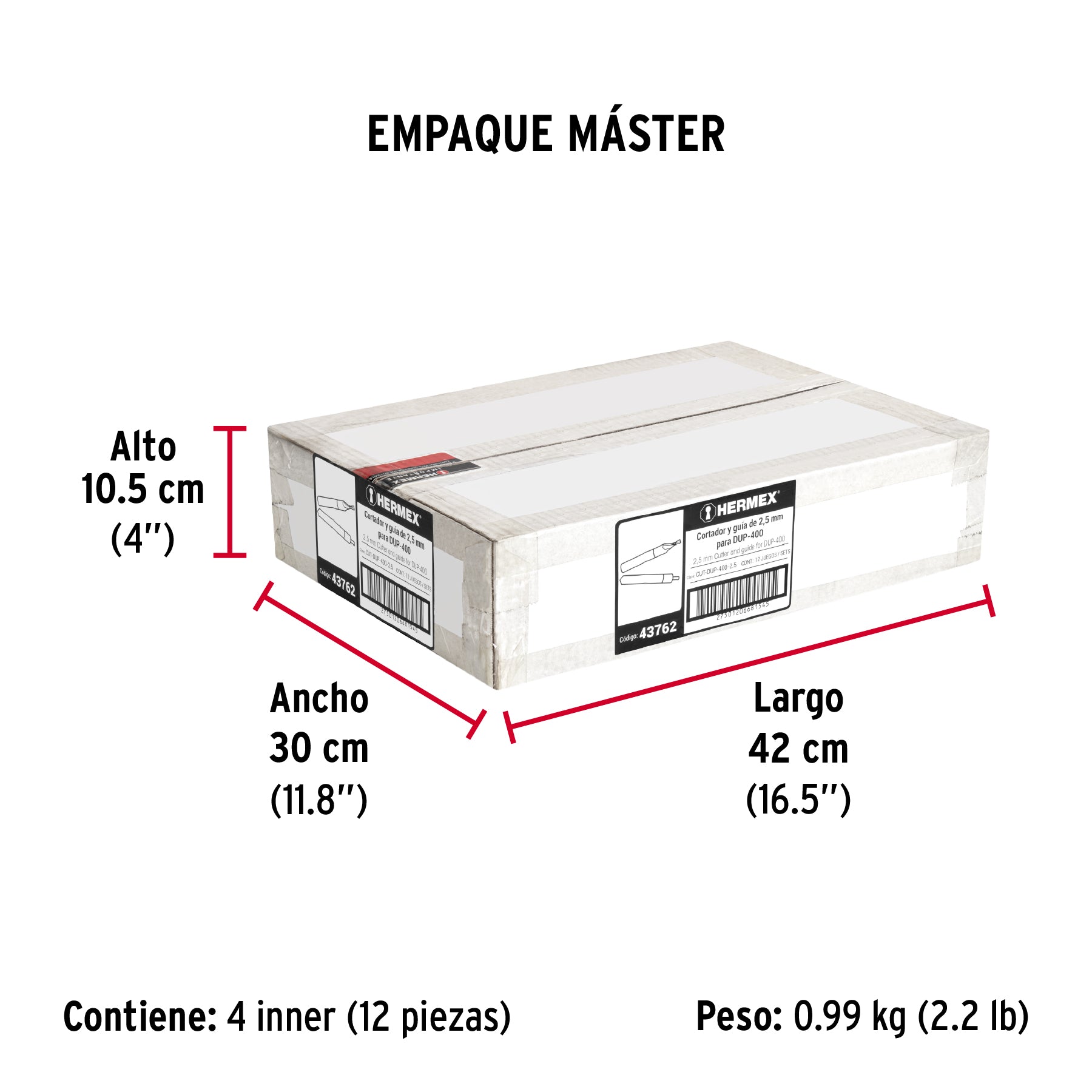 Cortador y guia para DUP-4002.5 mm