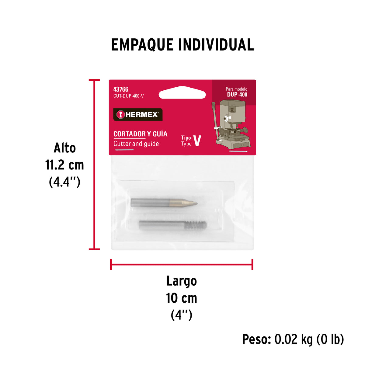 Cortador y guia para DUP-400 V