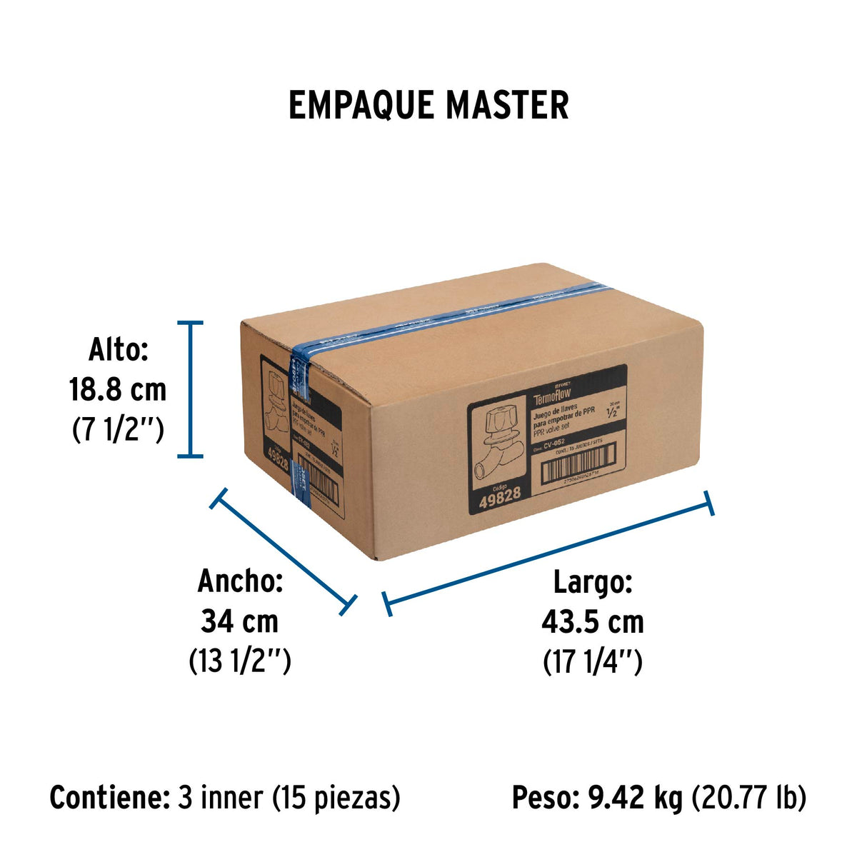 Llave de empotrar para regadera de PPR, 2 pzas.