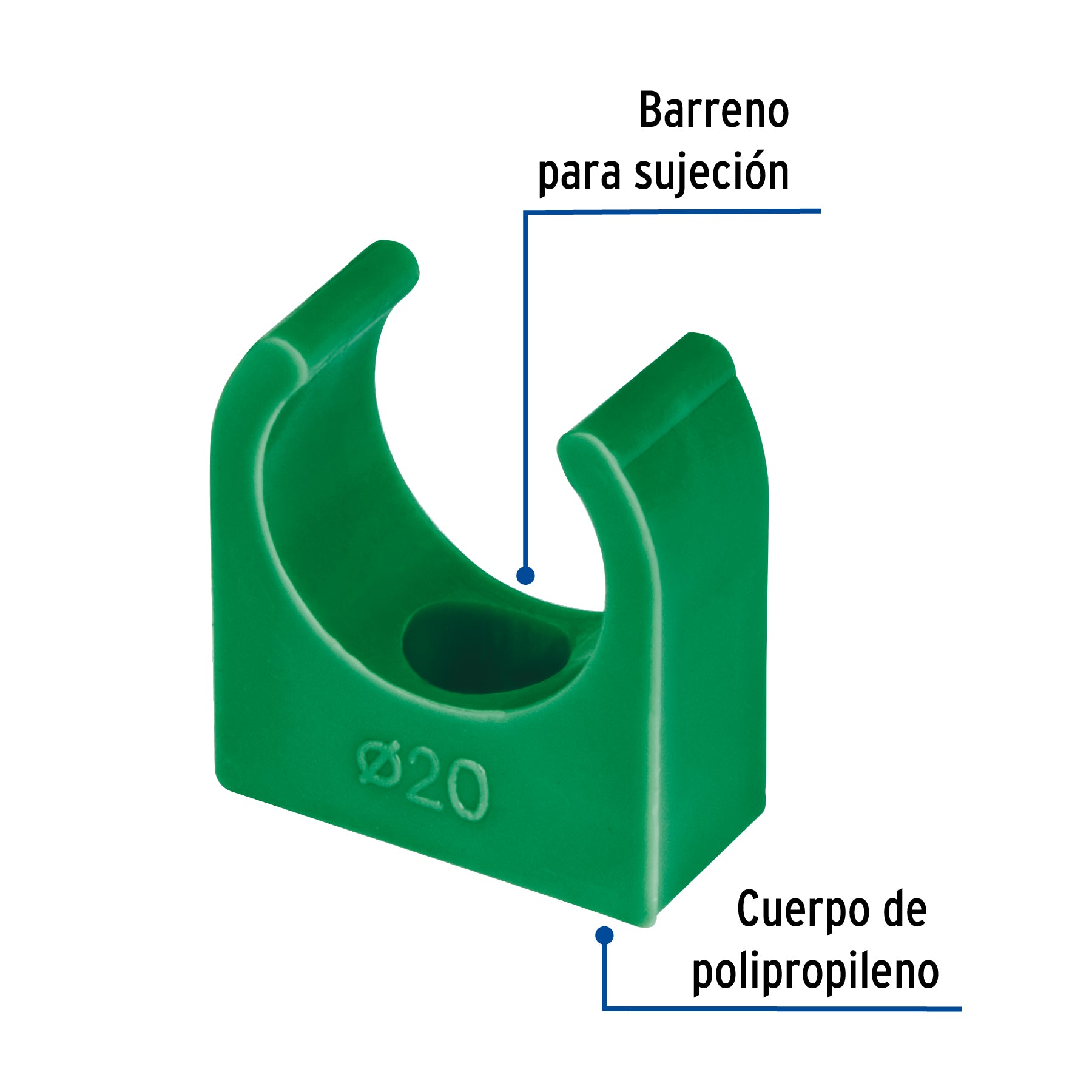 Abrazadera PPR, 1/2', tipo U, Foset