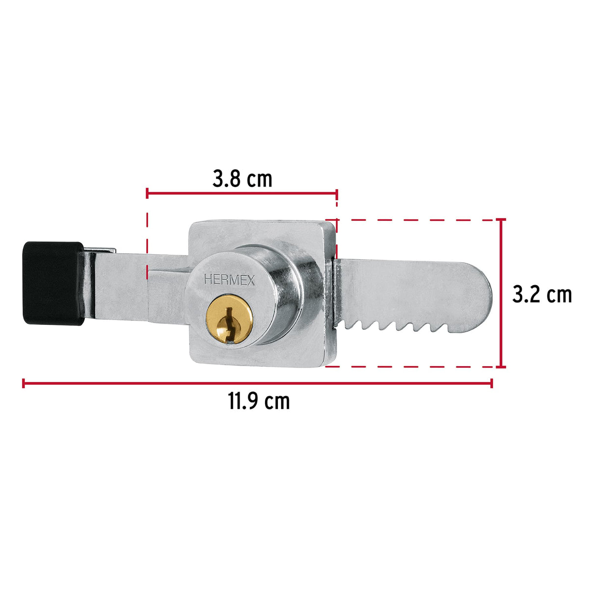 Cerradura para vitrina, modelo 10