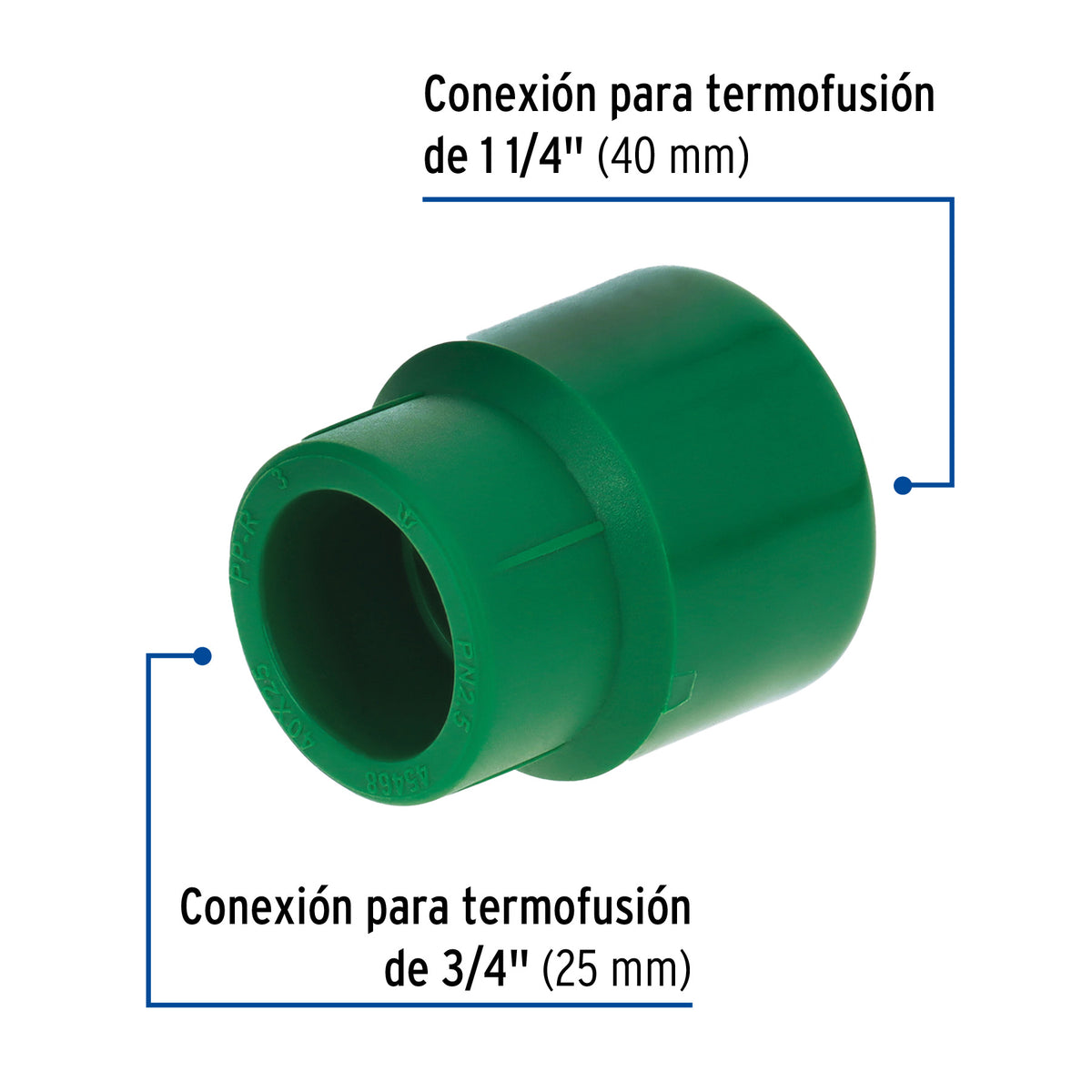 Reducción de PPR, 1-1/4" X 3/4"