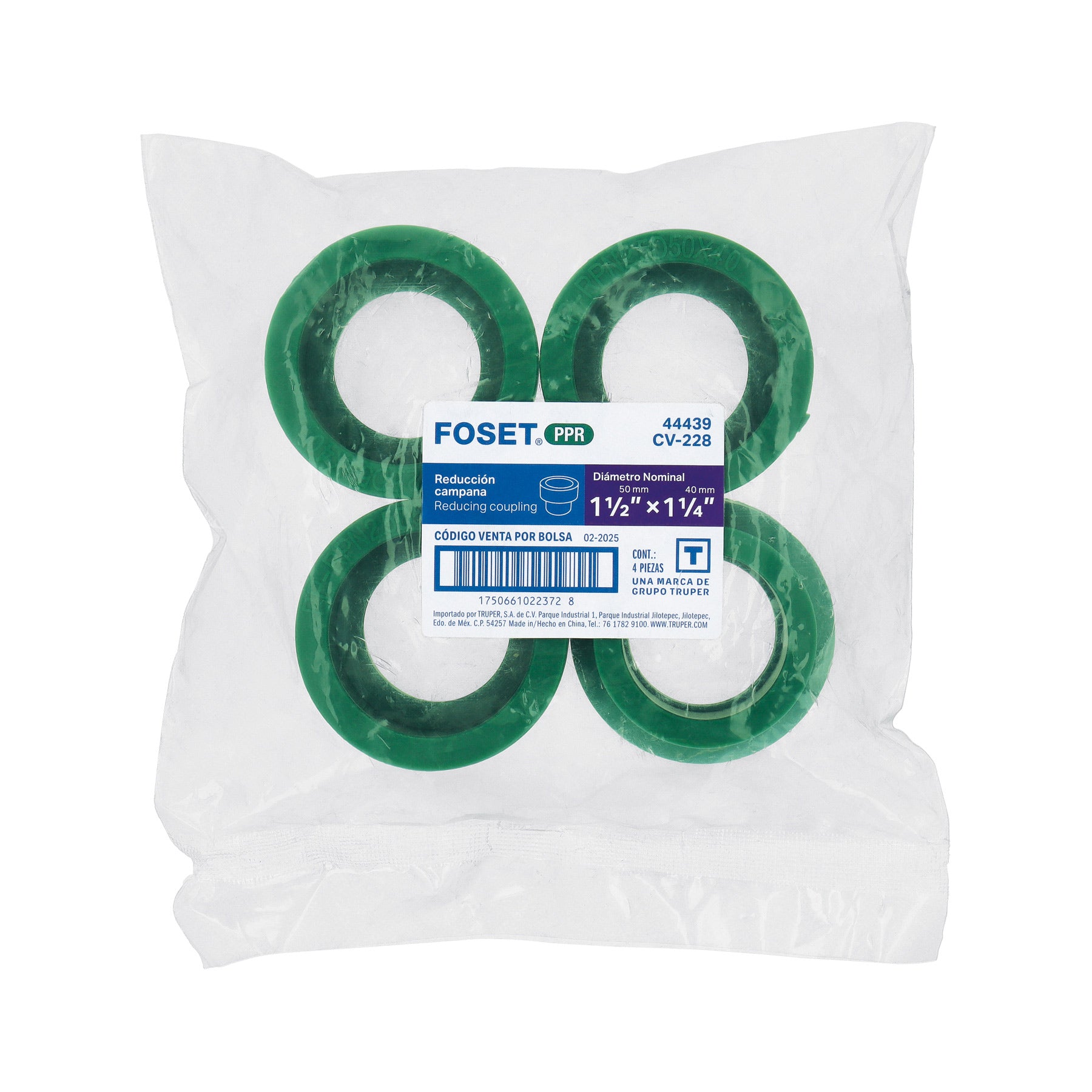 Reducción de PPR 1-1/2' x 1-1/4', FOSET
