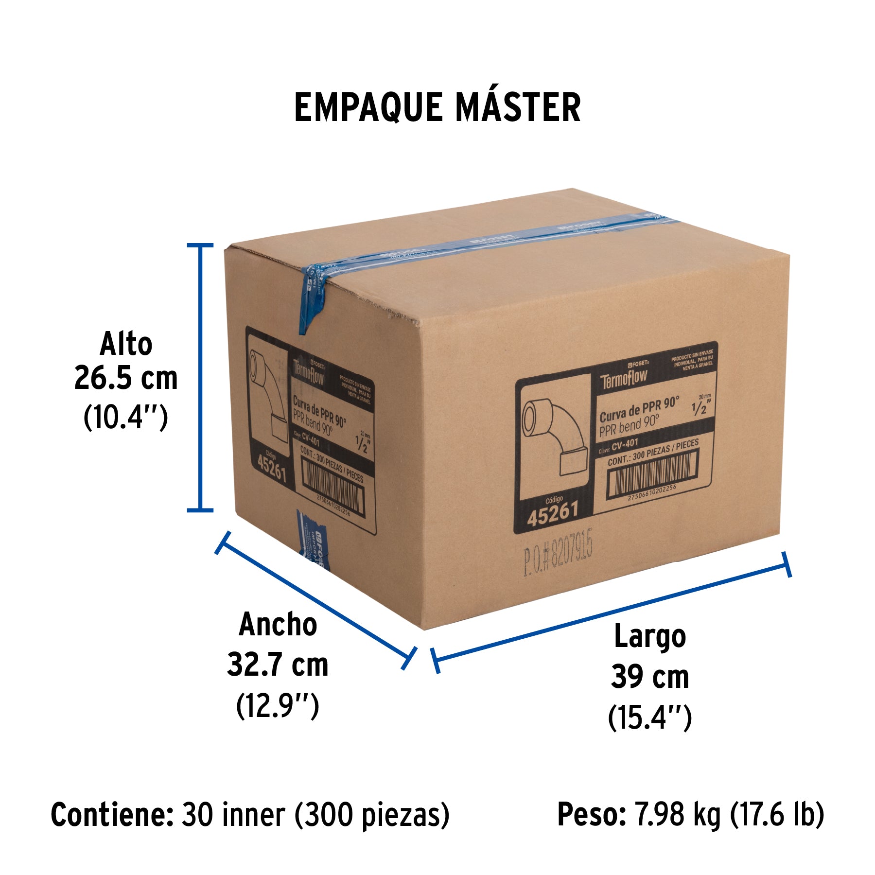 Curva 90° de PPR 3/4' x 1/2', Foset Termoflow