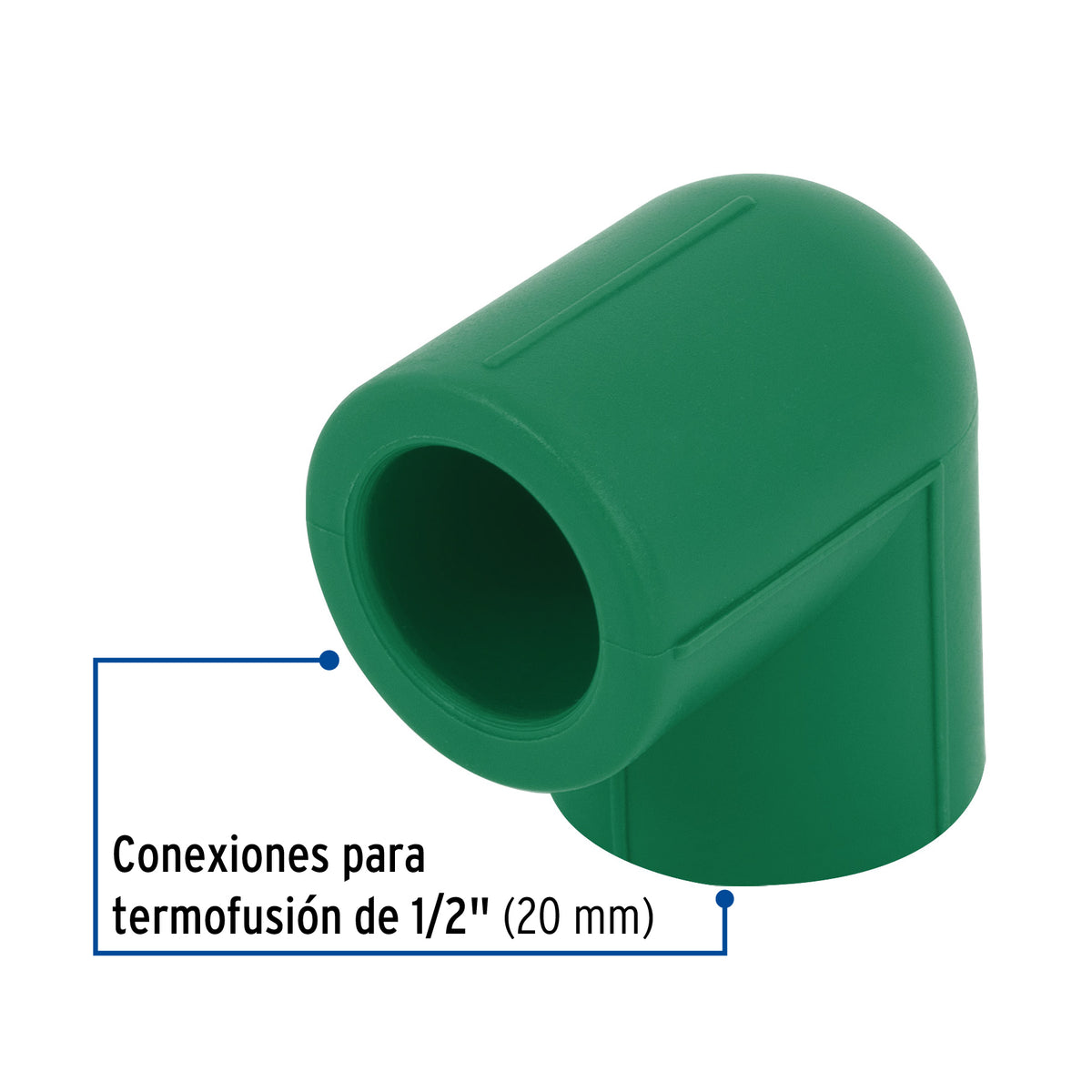 Codo 90° de PPR, 1/2", 20mm