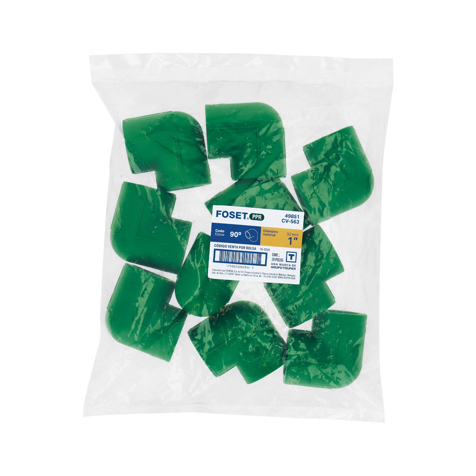 Codo 90° de PPR, 1", 32mm