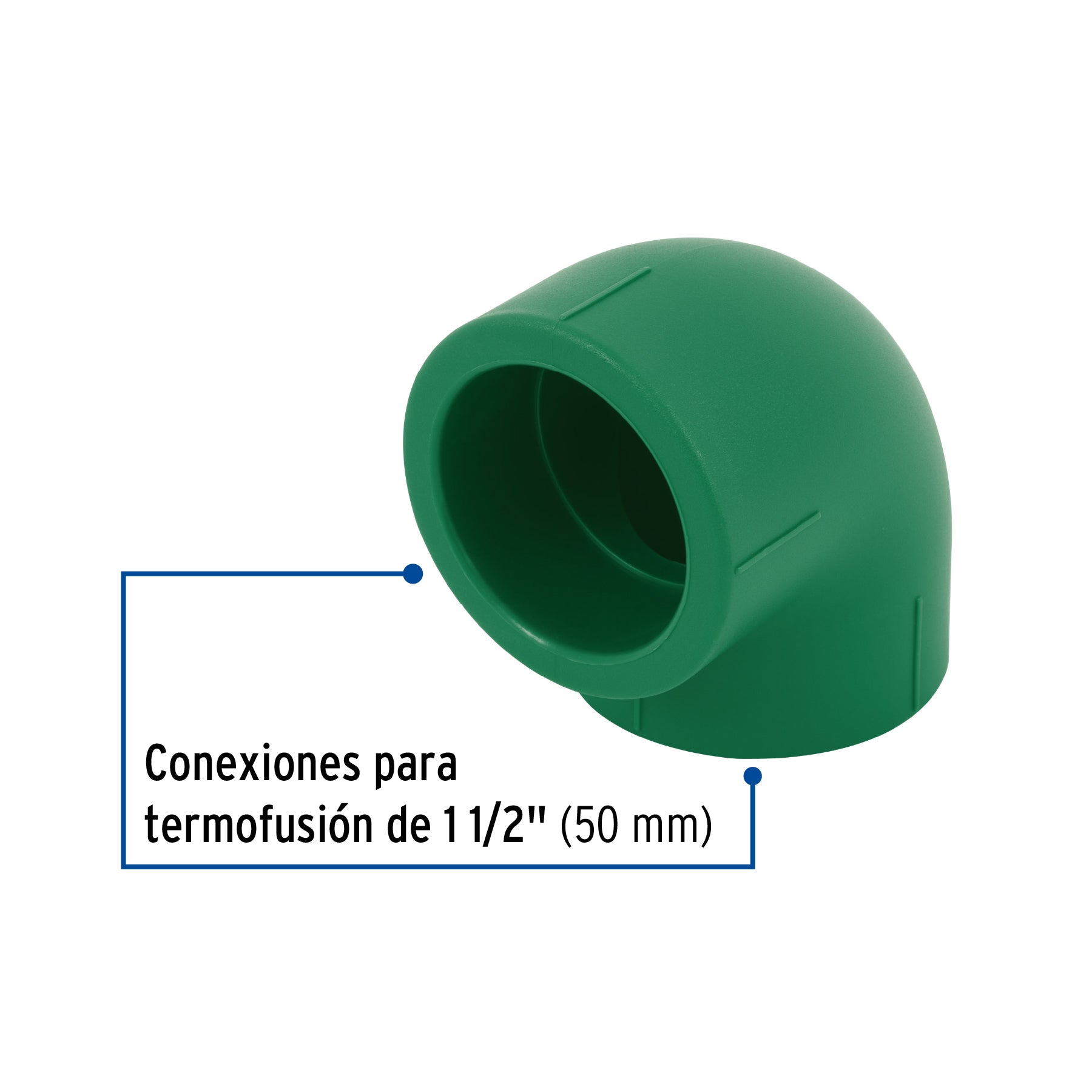 Codo 90° de PPR, 1-1/2", 50mm