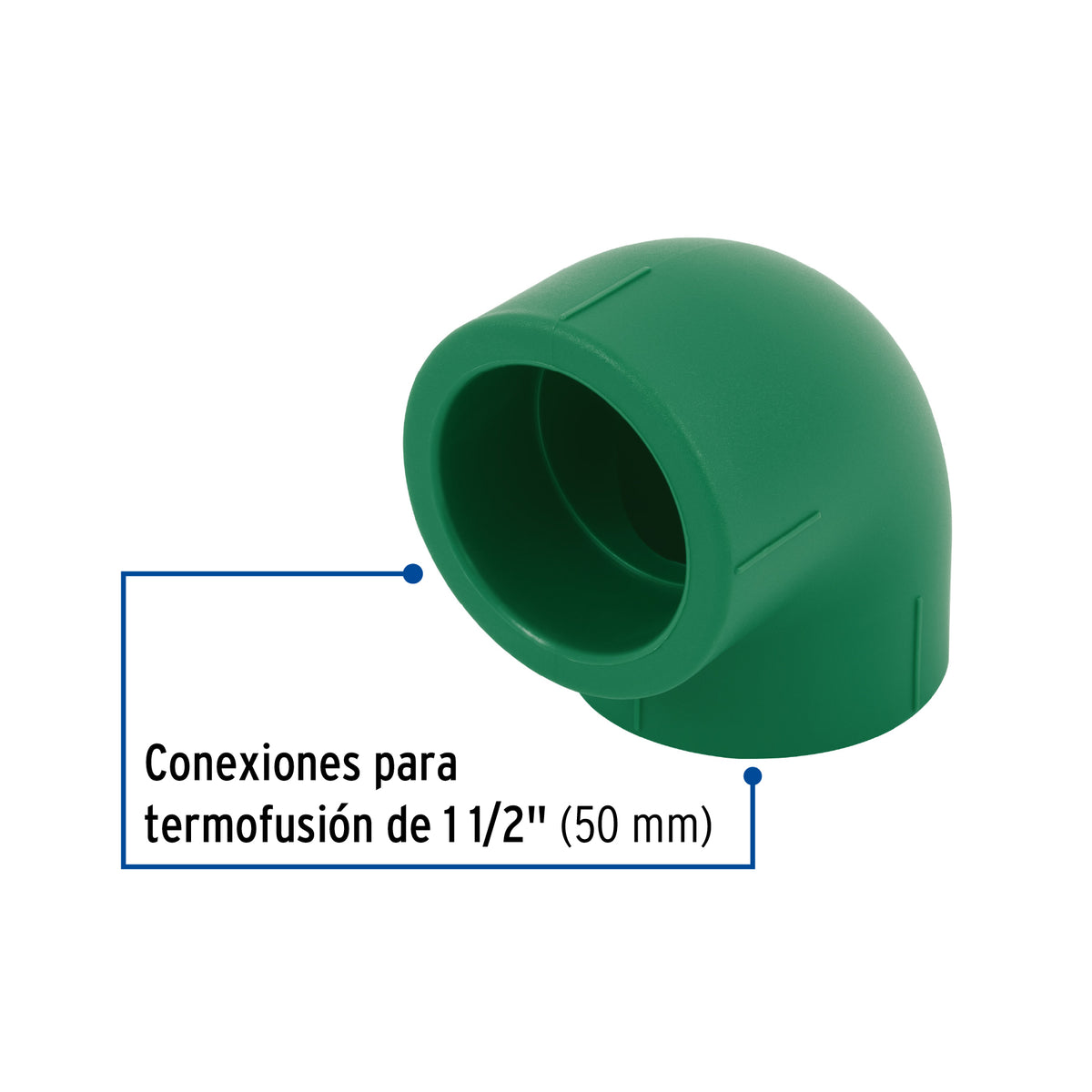 Codo 90° de PPR, 1-1/2", 50mm
