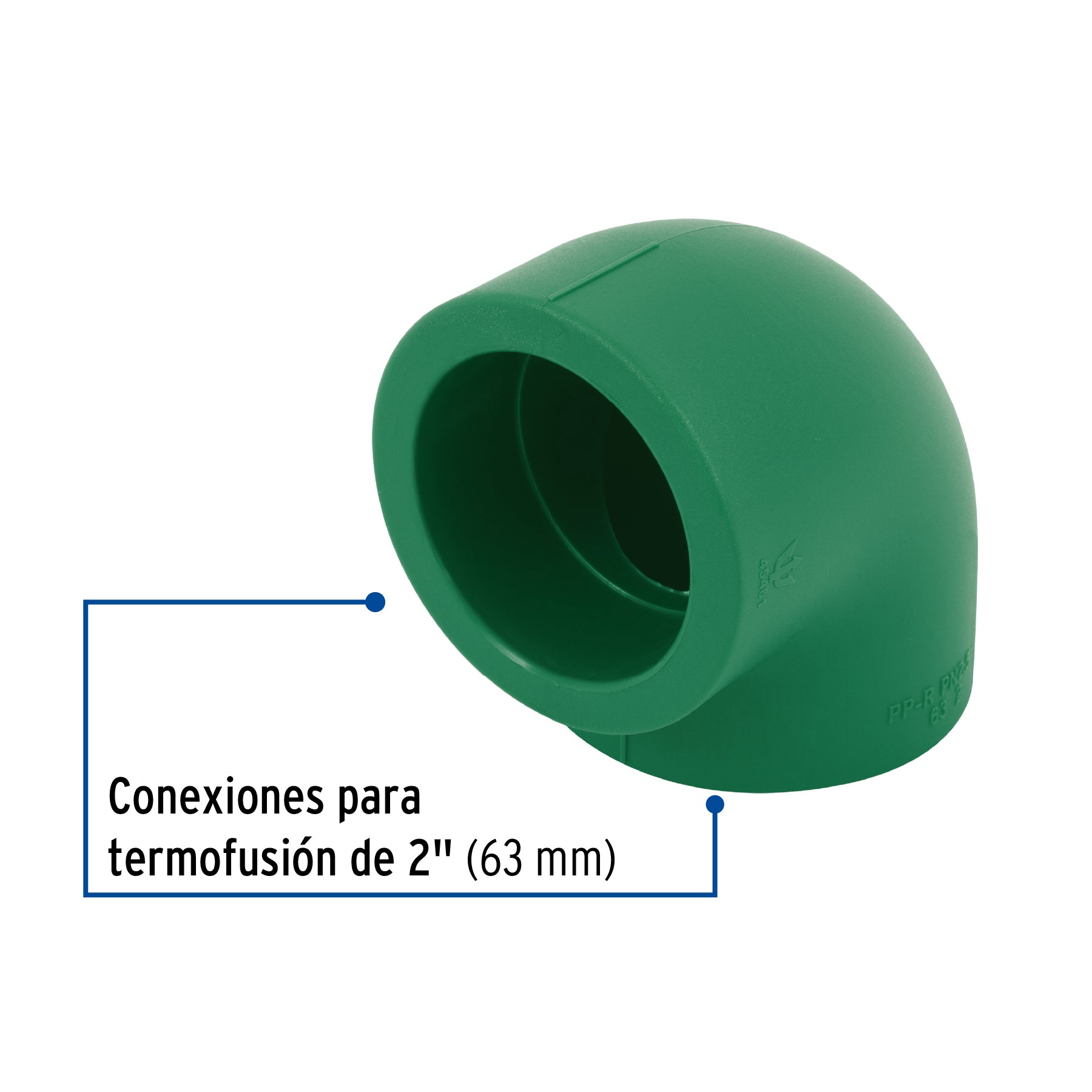 Codo 90° de PPR, 2", 63mm