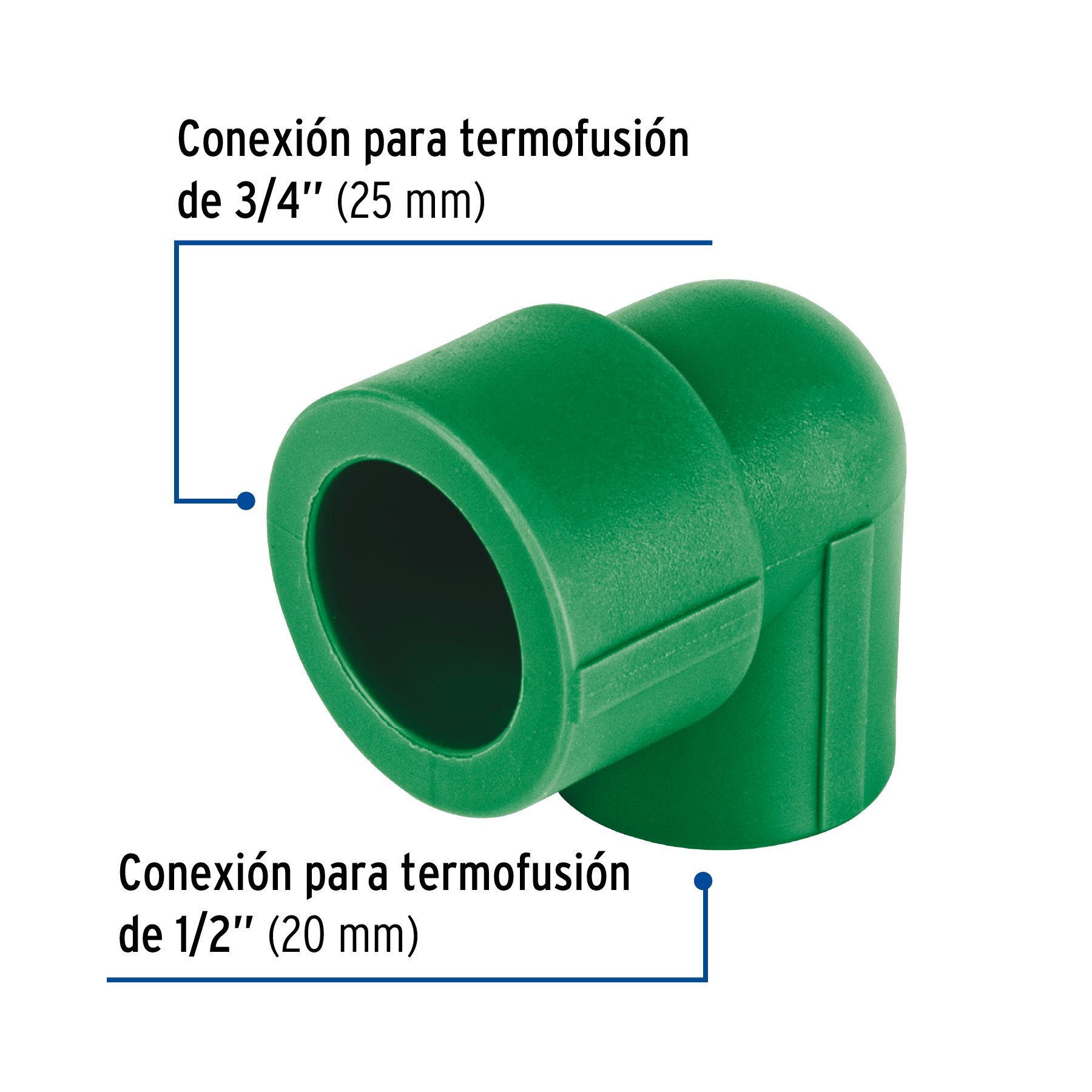 Codo 90° PPR reducido, 3/4' x 1/2', Foset