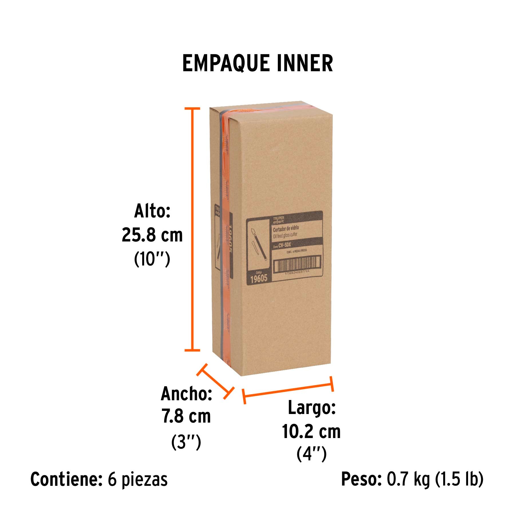 Cortador de vidrio 5" Truper Expert con depósito de aceite