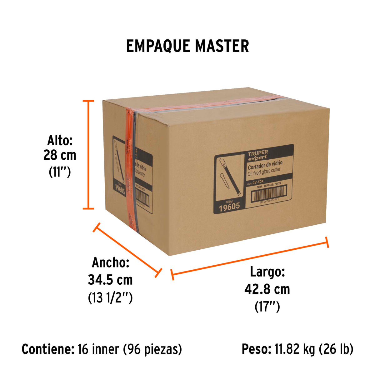 Cortador de vidrio 5" Truper Expert con depósito de aceite