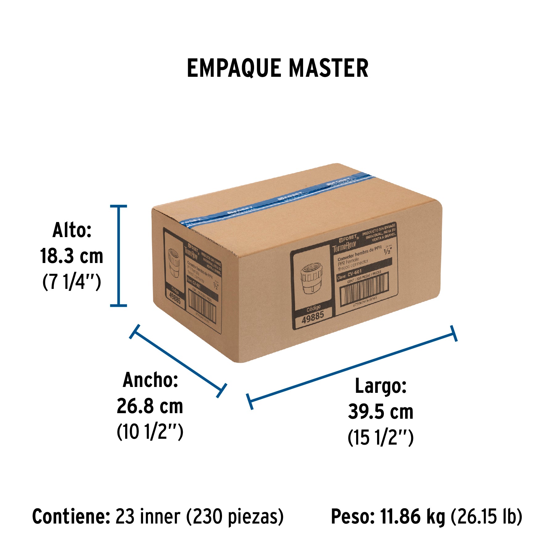 Conector de PPR, 1/2", 20mm, hembra