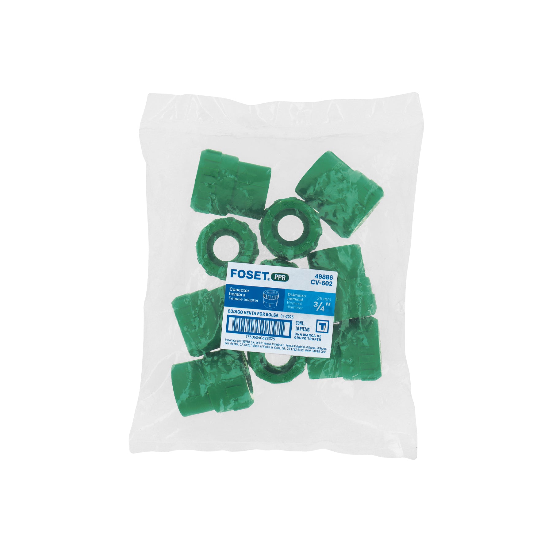 Conector de PPR, 3/4", 25mm, hembra
