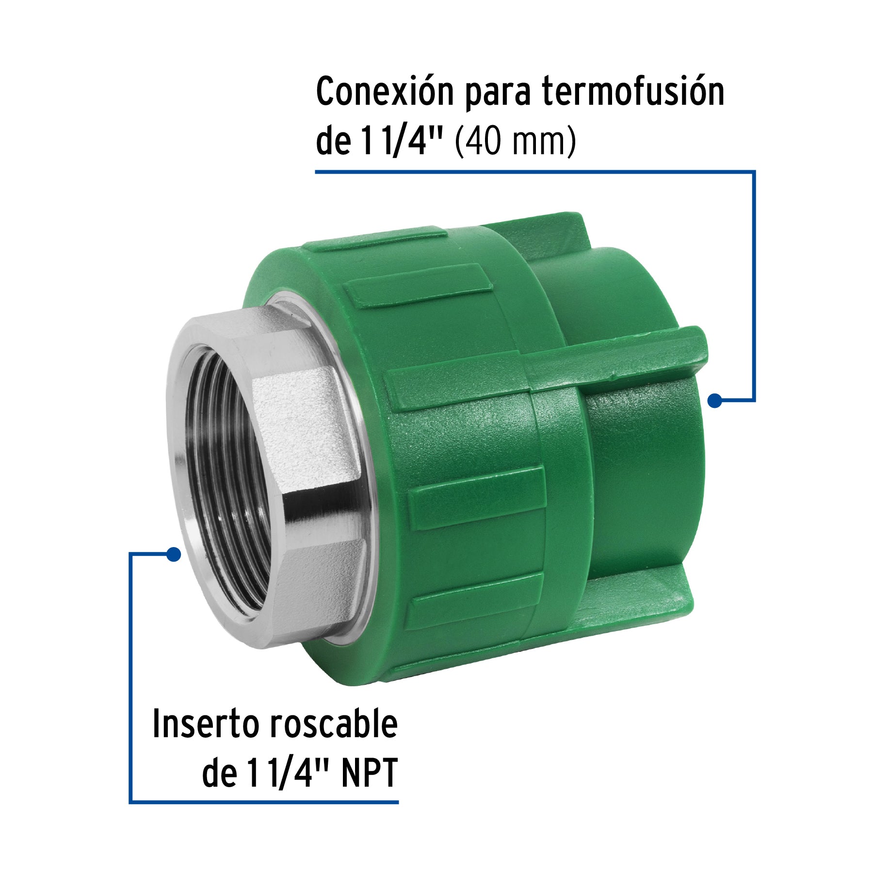Conexión de PPR, 1-1/4", 40mm, hembra