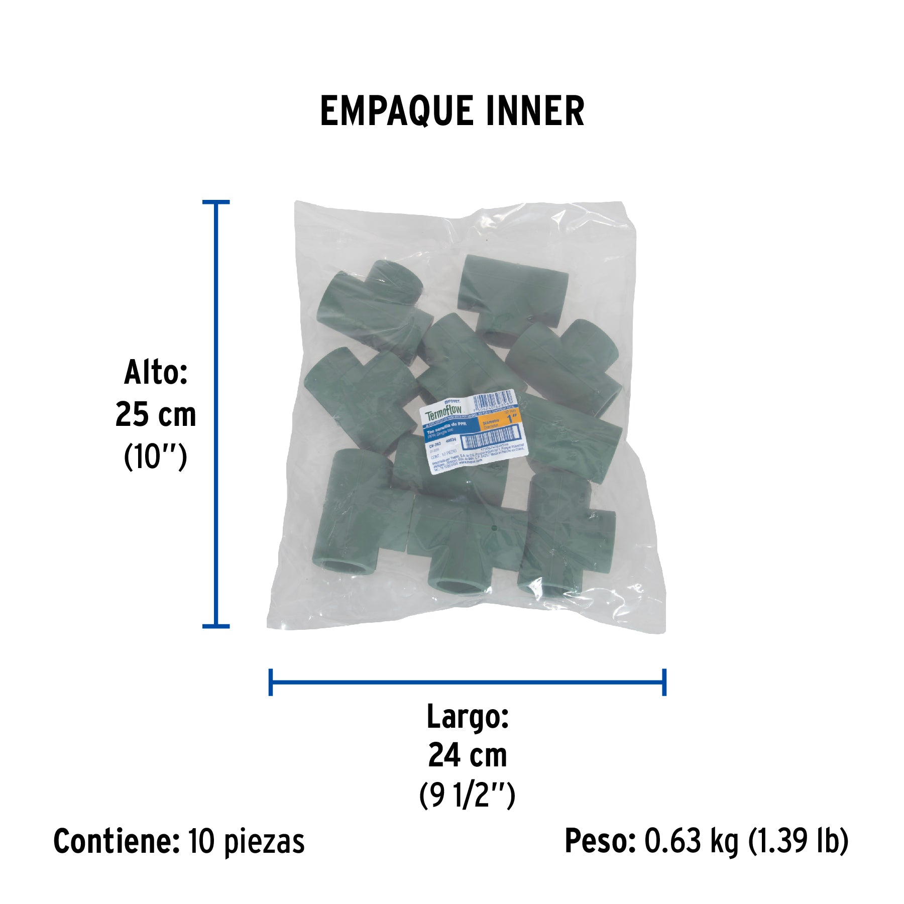 Tee de PPR sencilla , 1", 32mm