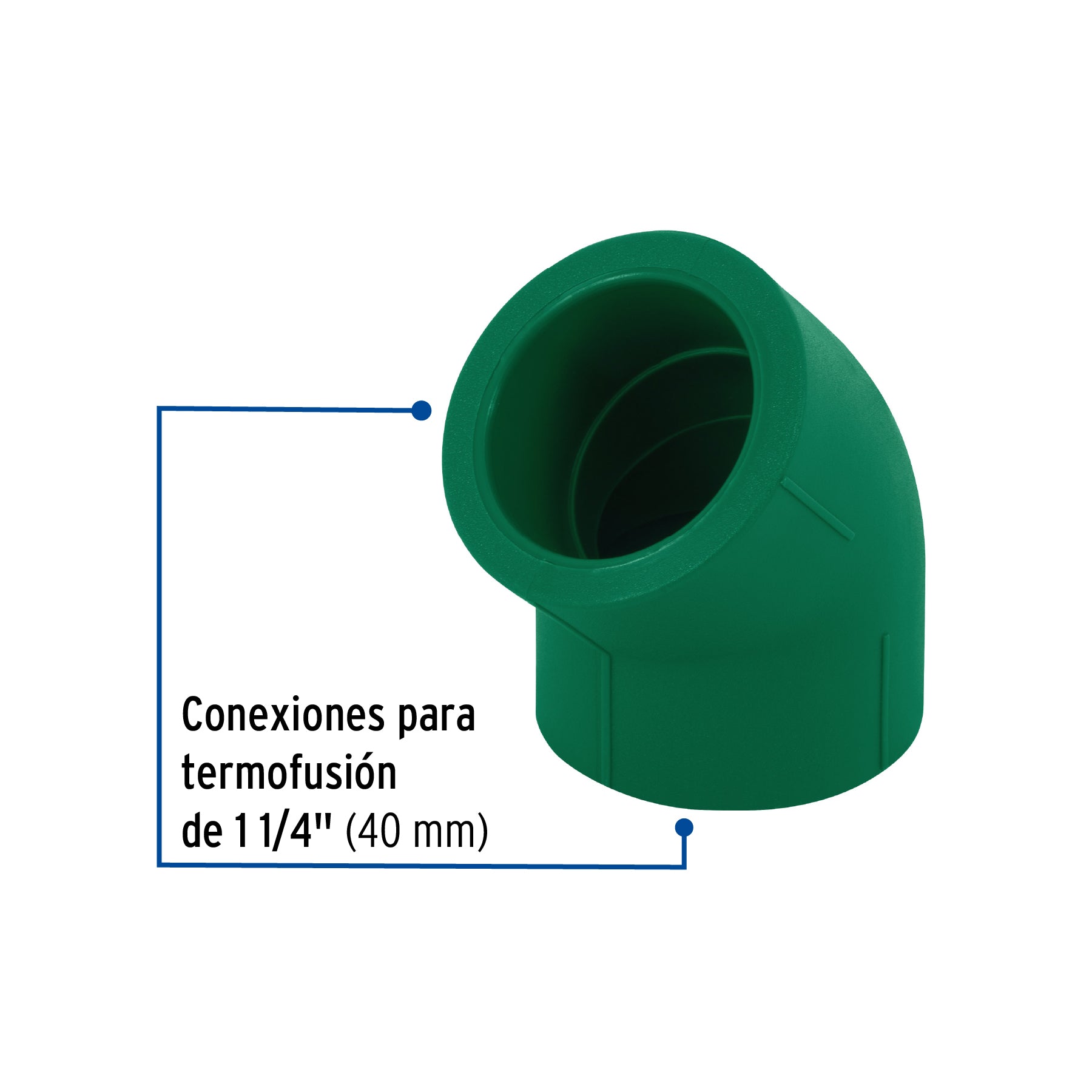 Codo 45° de PPR, 1-1/4", 40mm