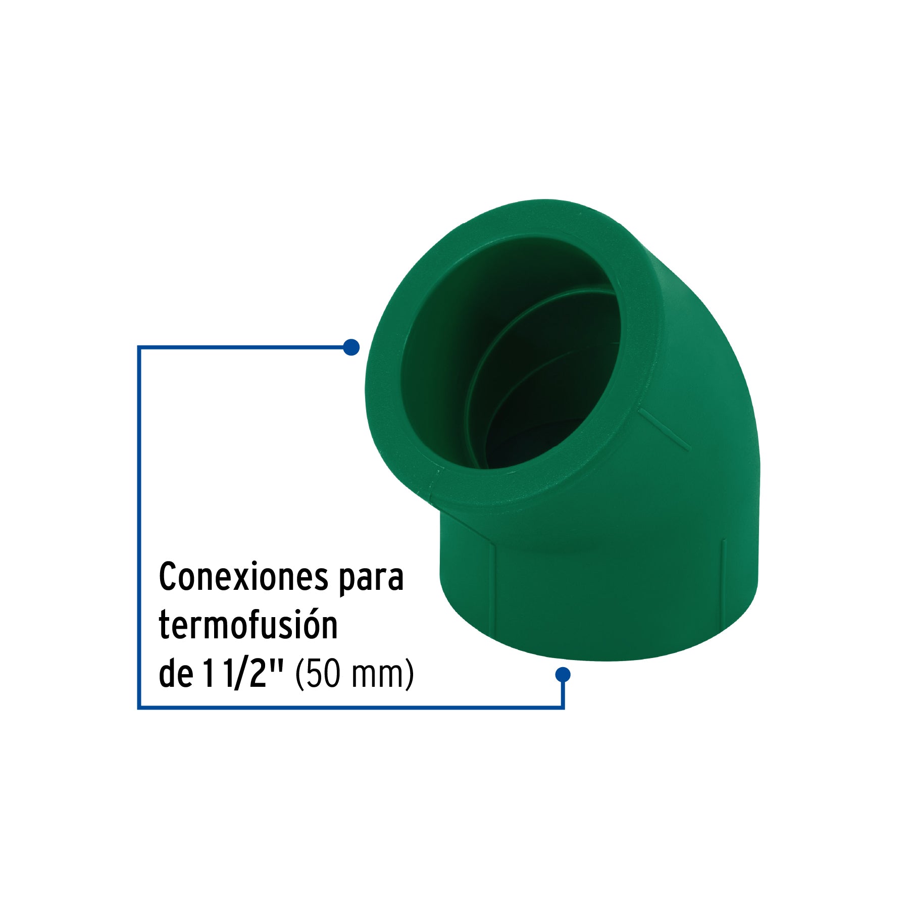 Codo 45° de PPR, 1-1/2", 50mm
