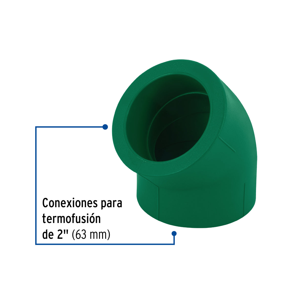 Codo 45° de PPR, 2", 63mm
