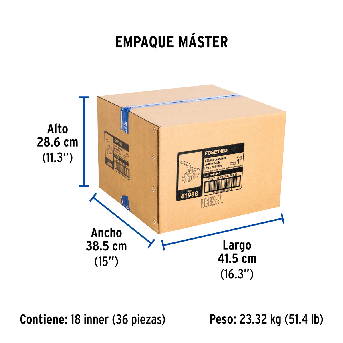Válvula de esfera desmontable, PPR, 1"