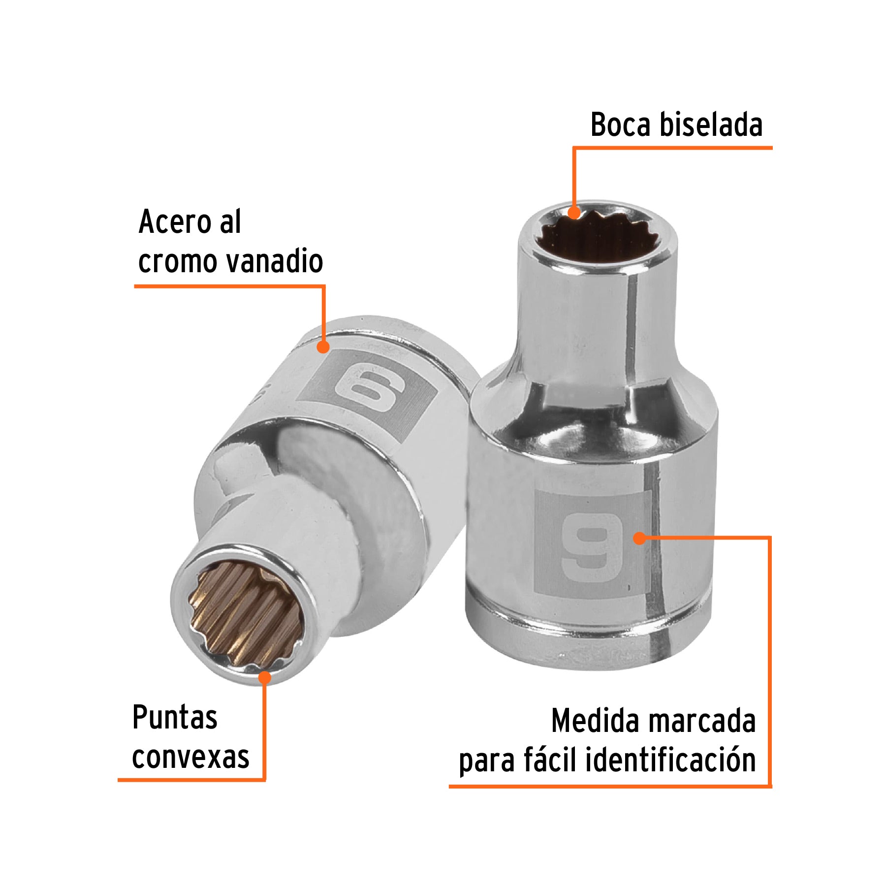 Dado de 12 puntas, cuadro 1/2" de 9mm