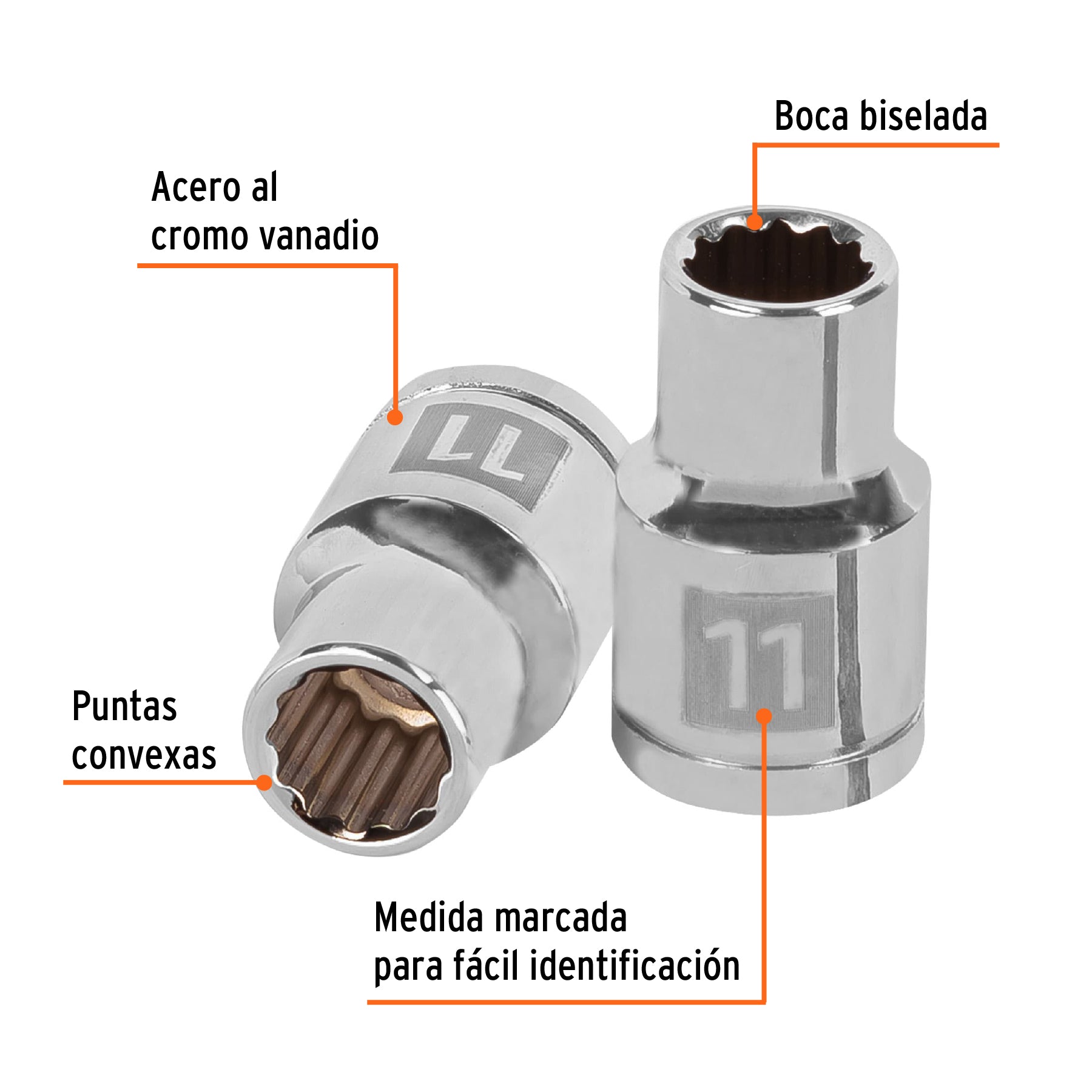 Dado de 12 puntas, cuadro 1/2" de 11mm