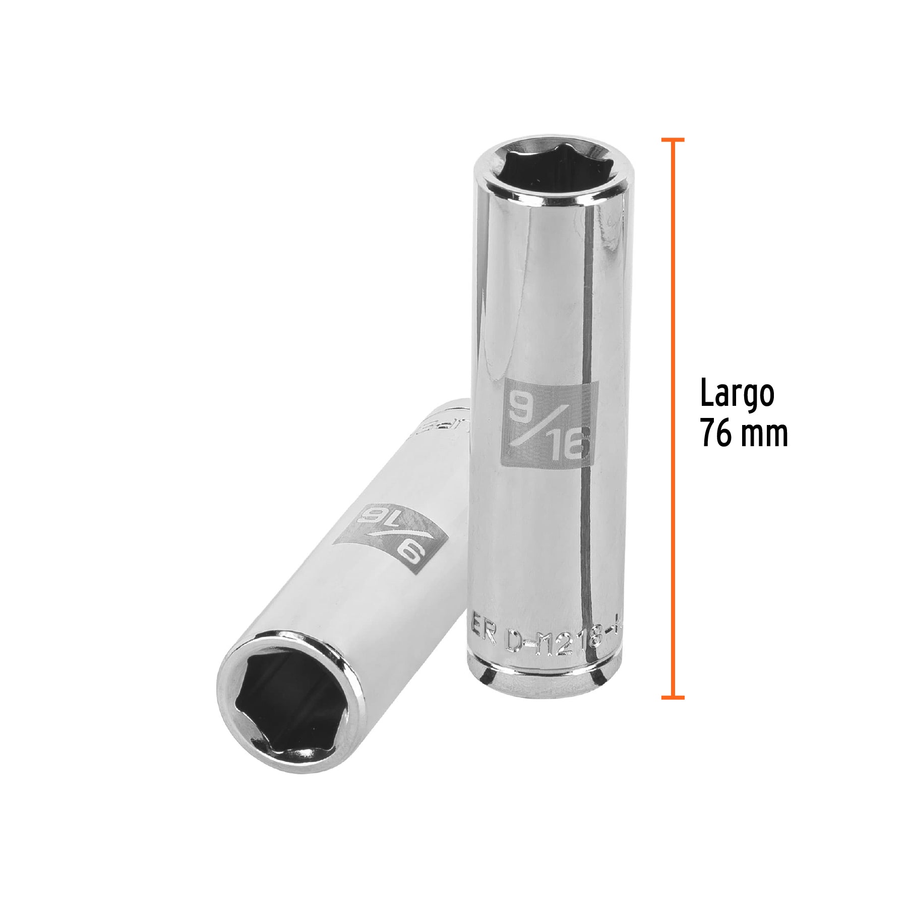Dado de 6 puntas, largo, cuadro 1/2" de 9/16"