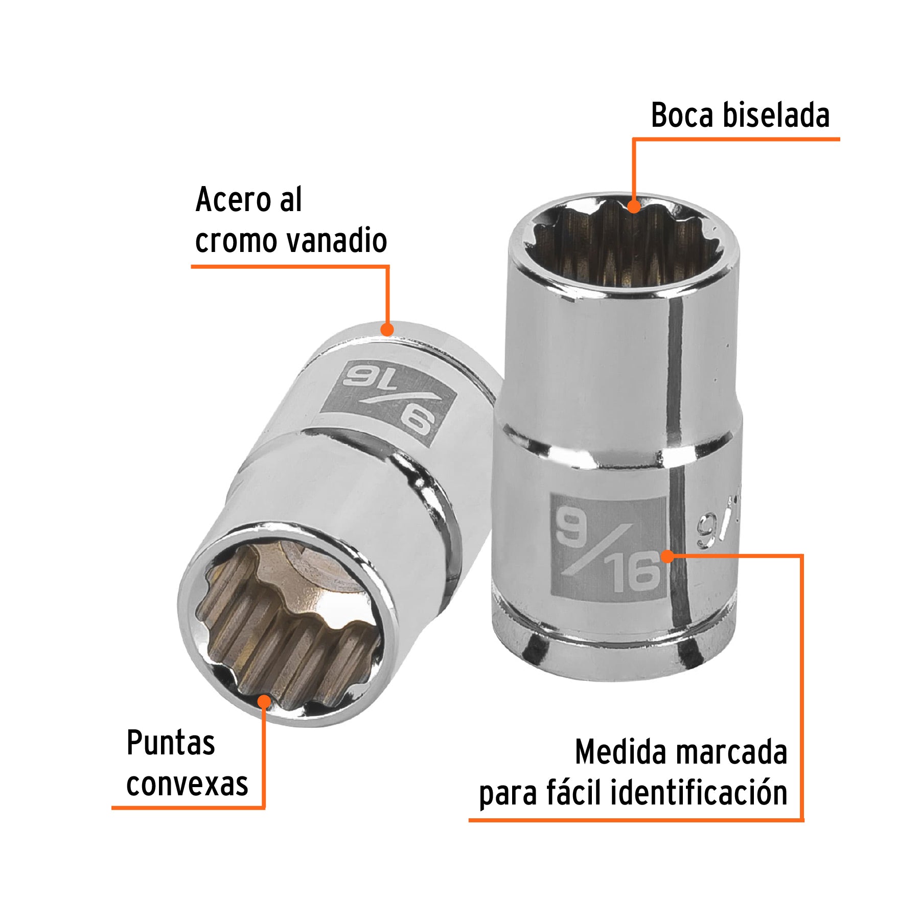 Dado de 12 puntas, cuadro 1/2" de 9/16"
