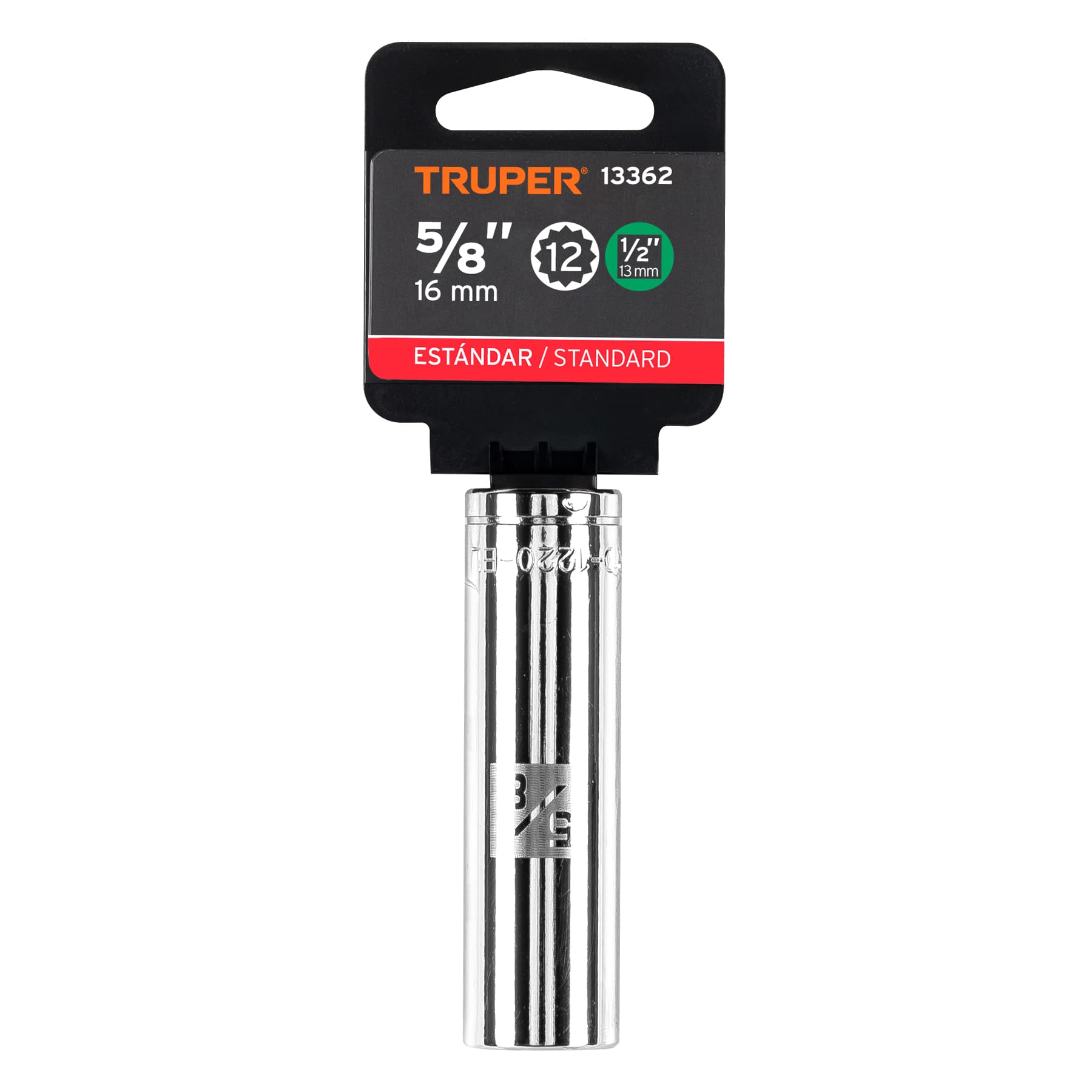 Dado de 12 puntas, largo, cuadro 1/2" de 5/8"