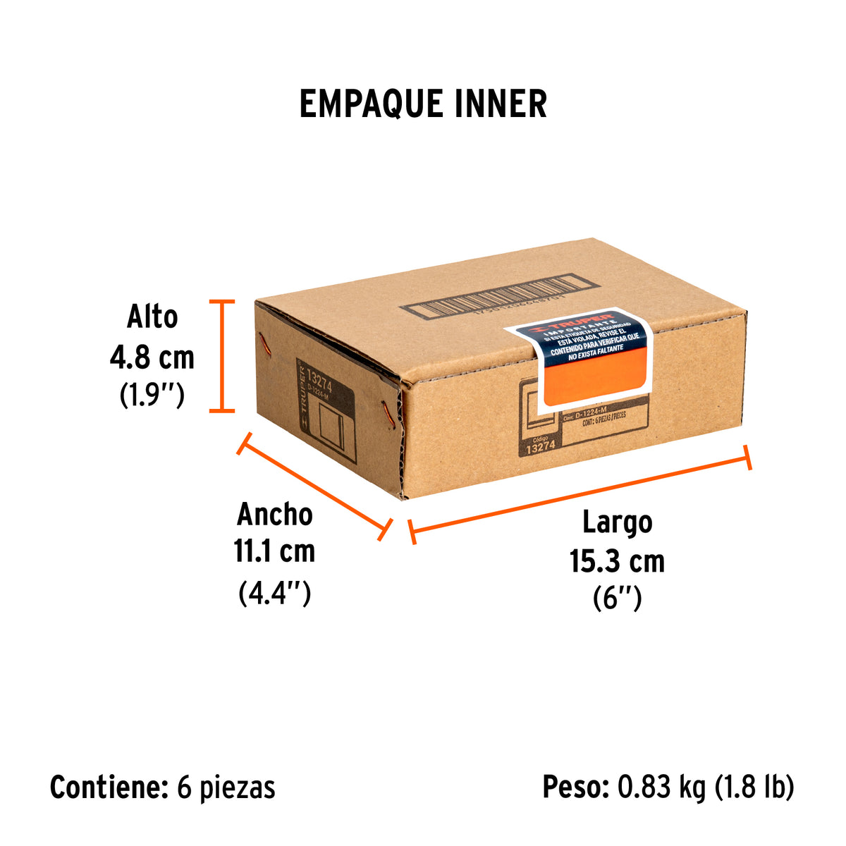 Dado de 6 puntas, cuadro 1/2" de 24mm