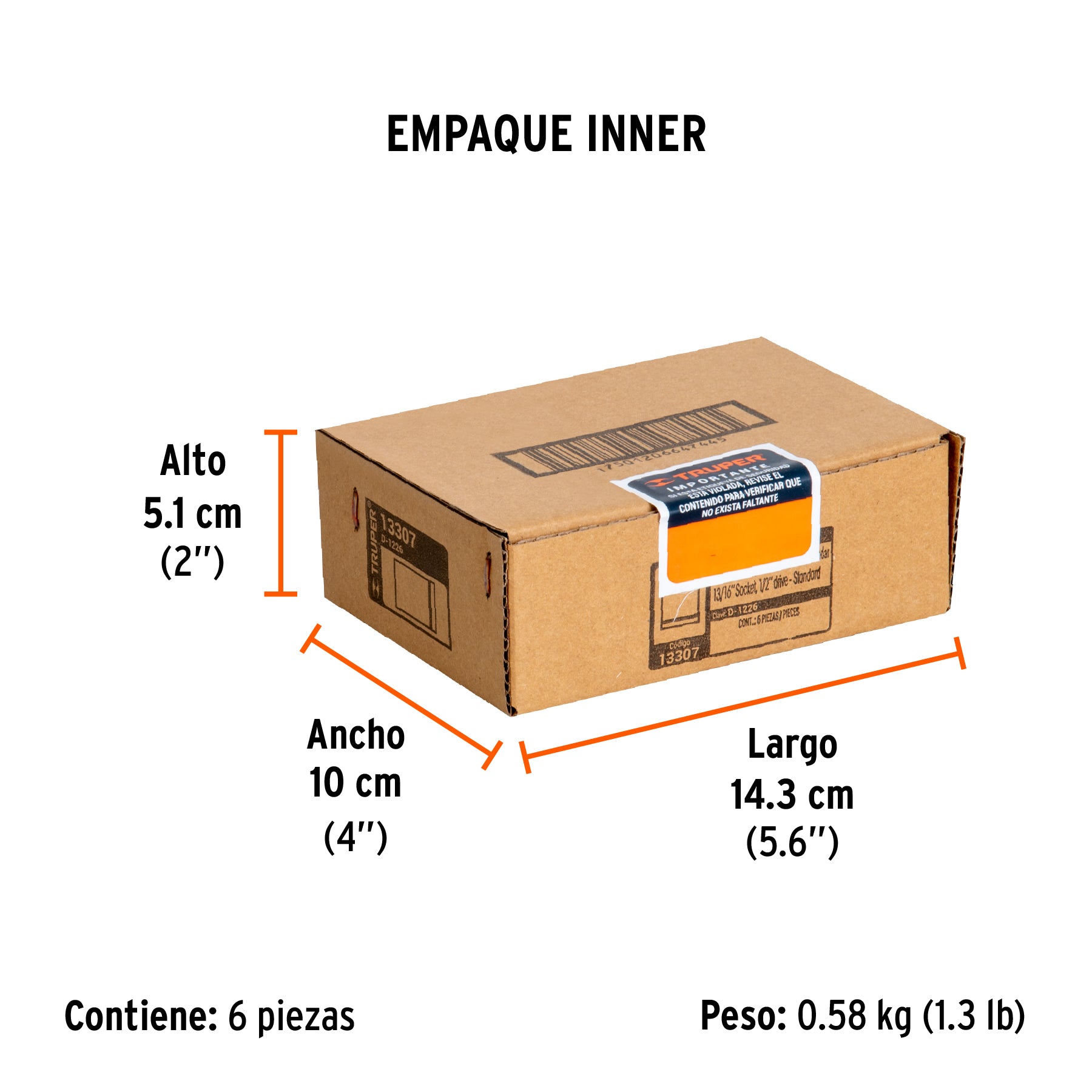 Dado de 12 puntas, cuadro 1/2" de 13/16"