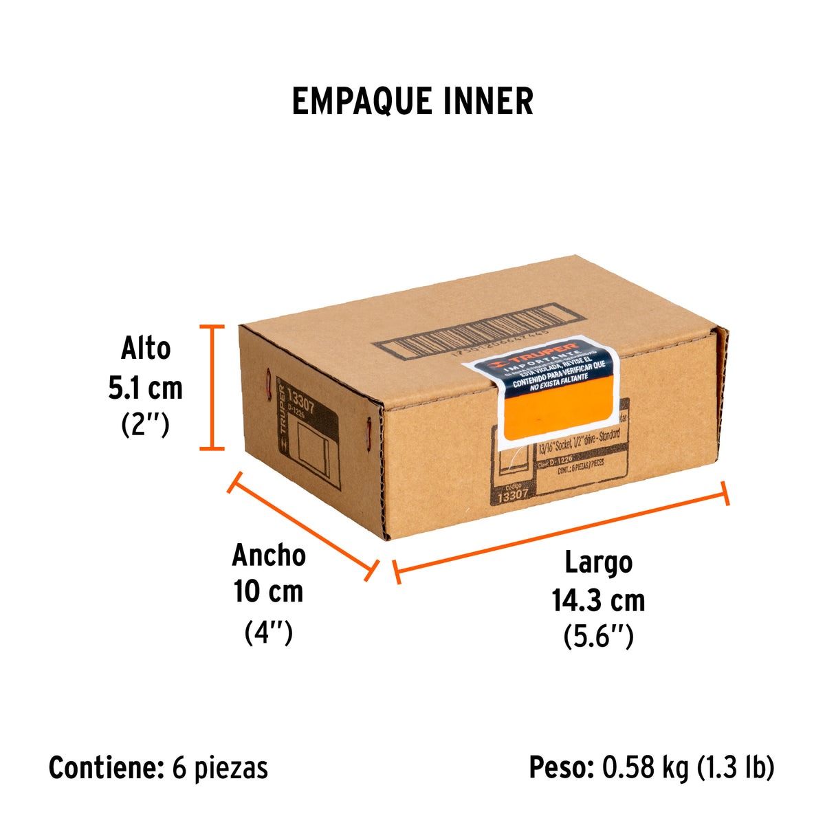 Dado de 12 puntas, cuadro 1/2" de 13/16"