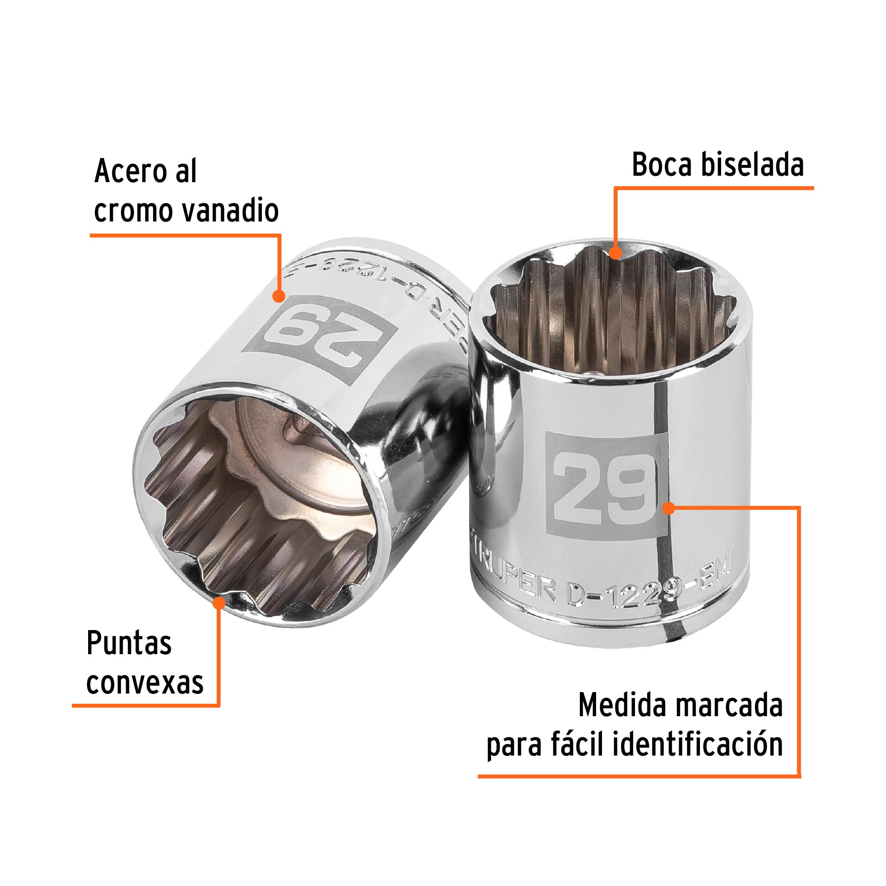 Dado de 12 puntas, cuadro 1/2" de 29mm