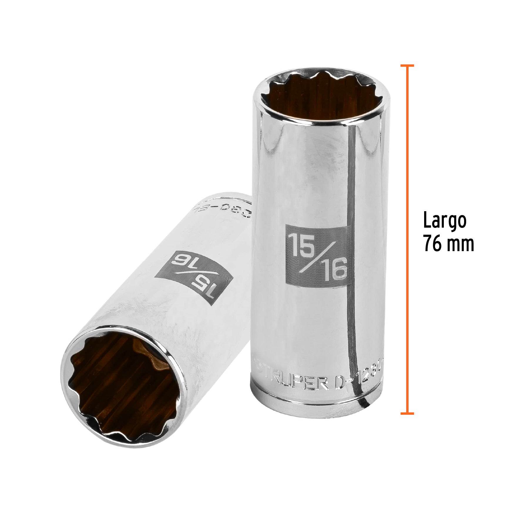 Dado de 12 puntas, largo, cuadro 1/2" de 15/16"