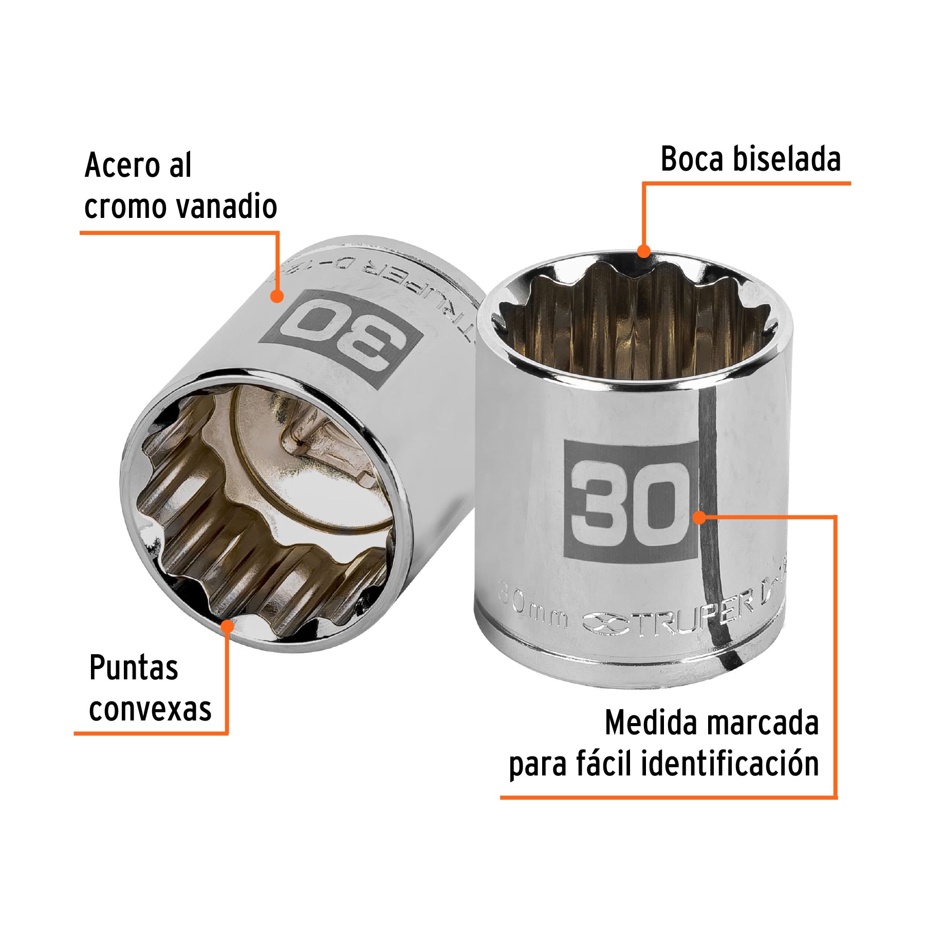 Dado de 12 puntas, cuadro 1/2" de 30mm