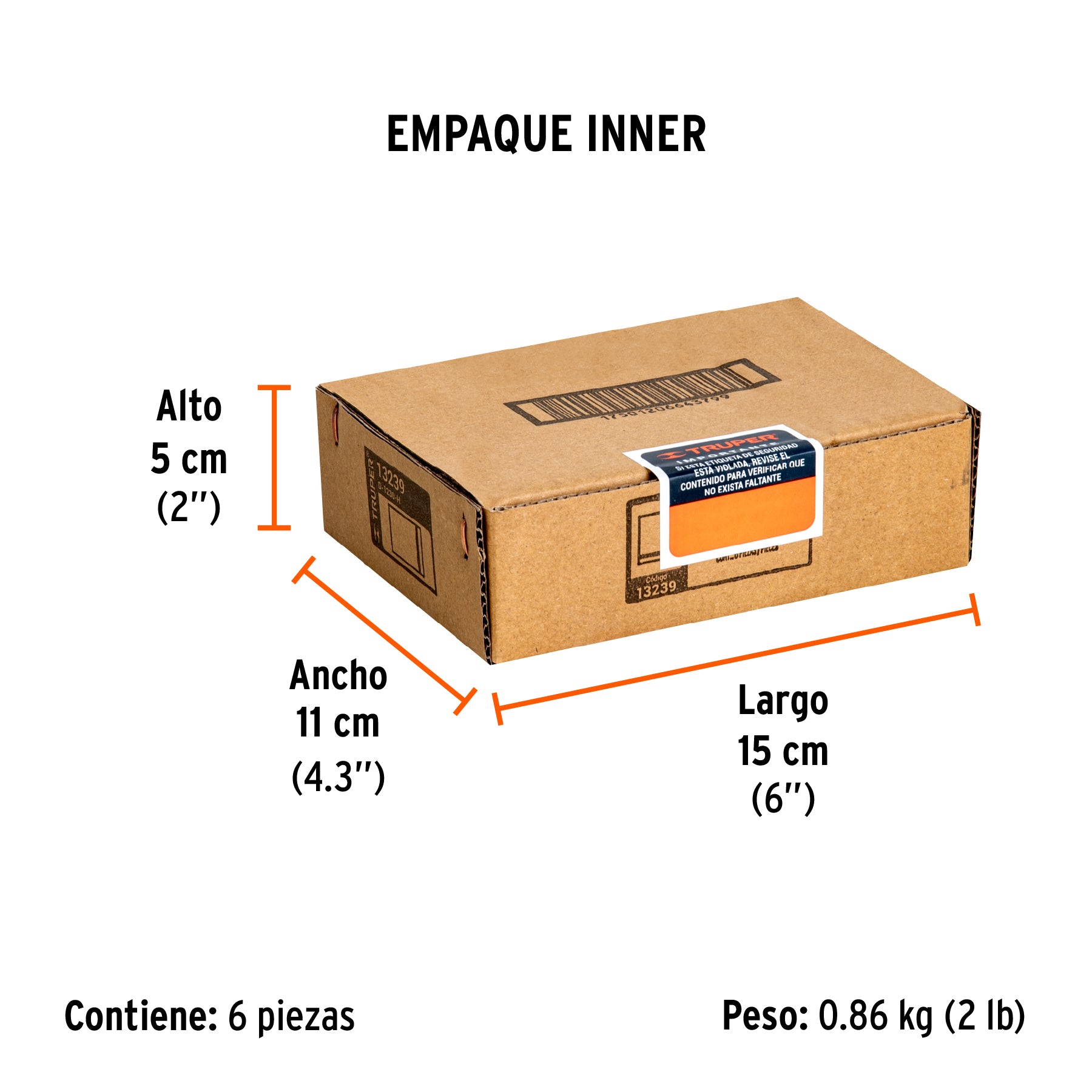 Dado de 6 puntas, cuadro 1/2" de 15/16"